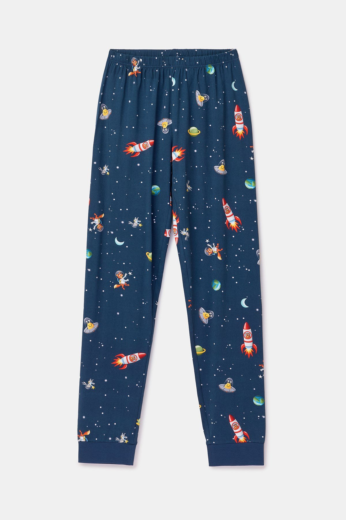 Lacivert Uzay Baskılı Erkek Pijama