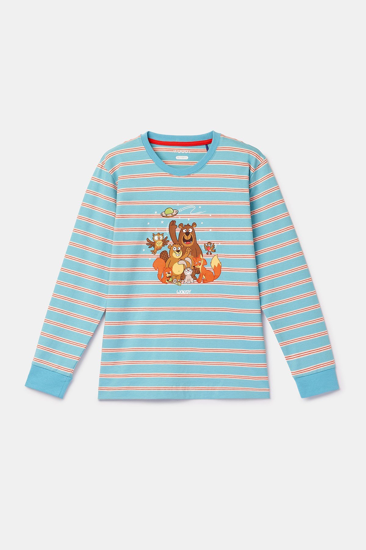 Mavi Çizgili Baskılı Erkek Çocuk Pijama