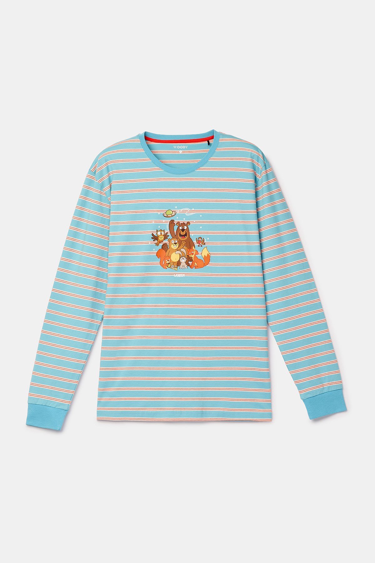 Mavi Çizgili Baskılı Erkek Pijama
