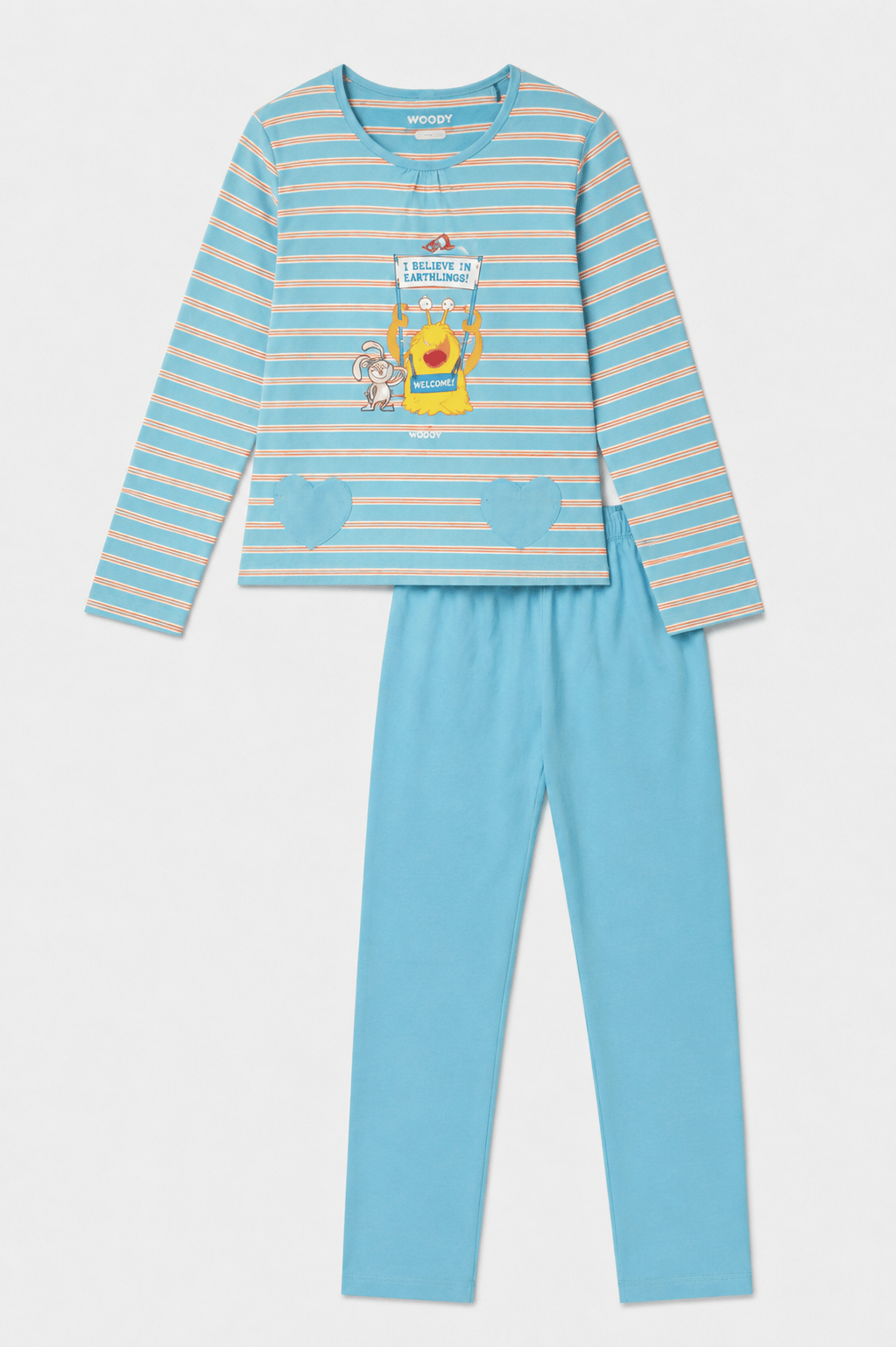 Mavi Çizgili Kadın Pijama