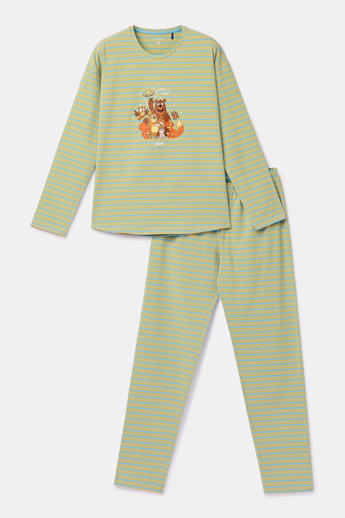 Mavi Çizgili Kadın Pijama