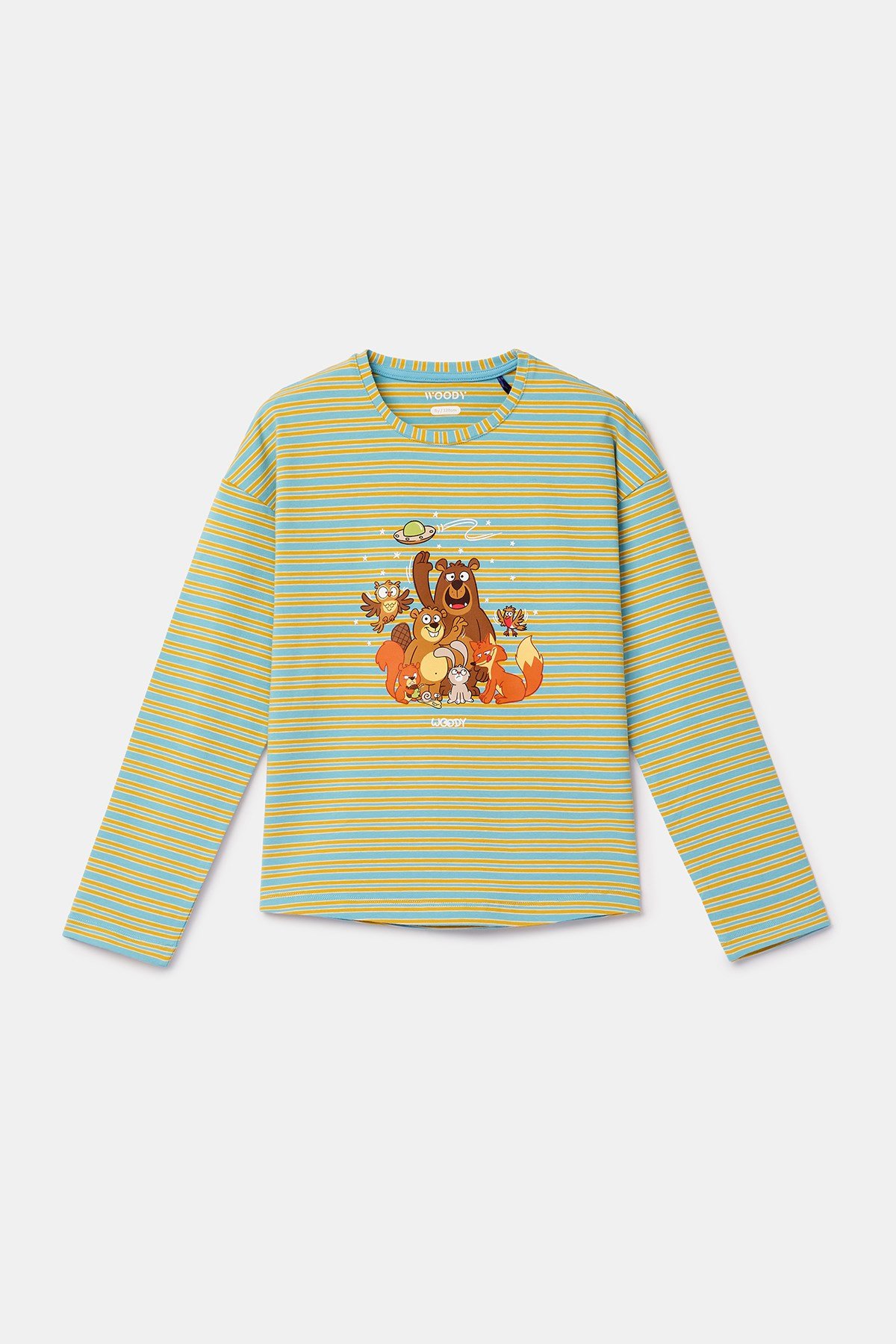 Mavi Çizgili Kız Çocuk Pijama
