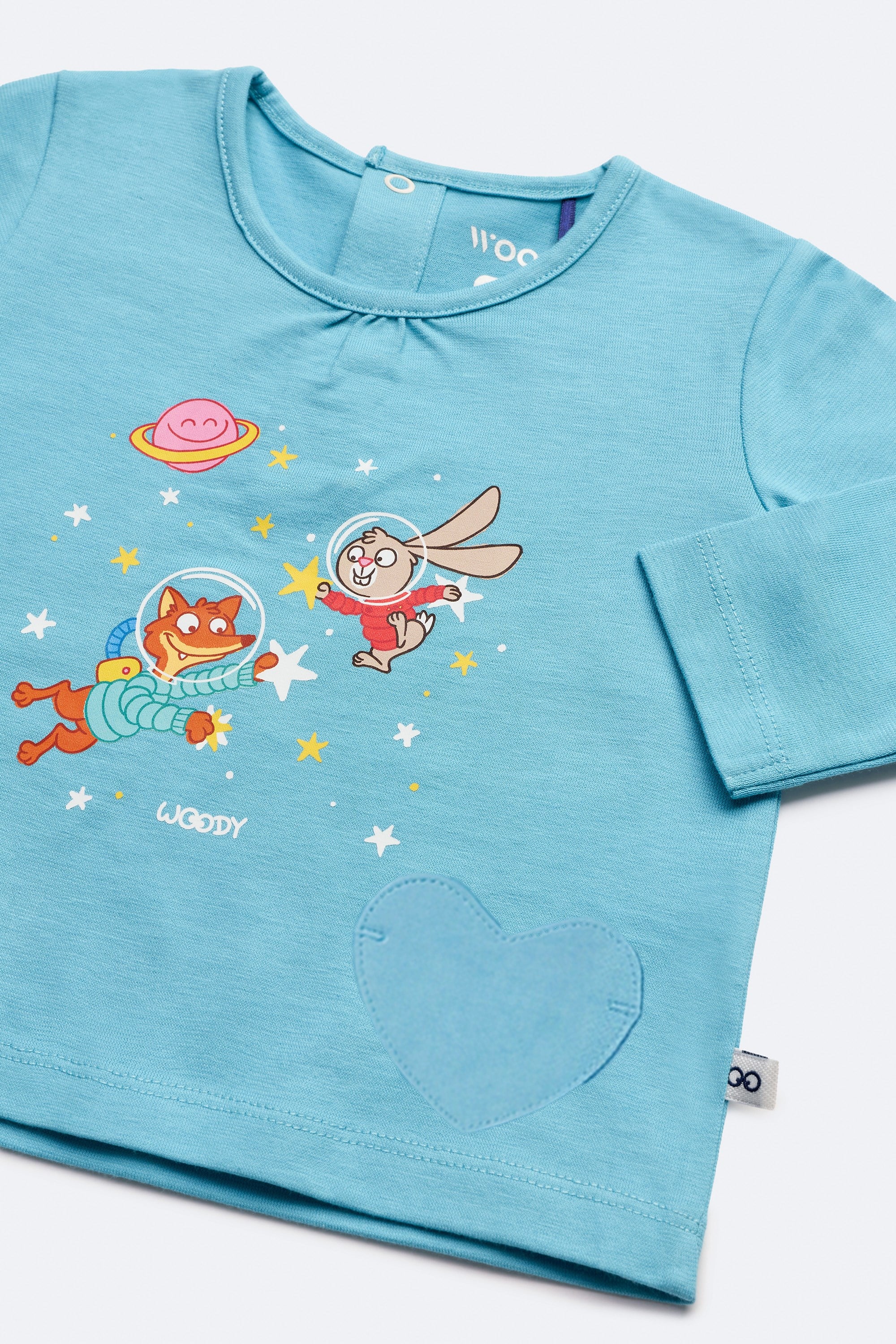 Mavi Pamuklu Kız Bebek Pijama