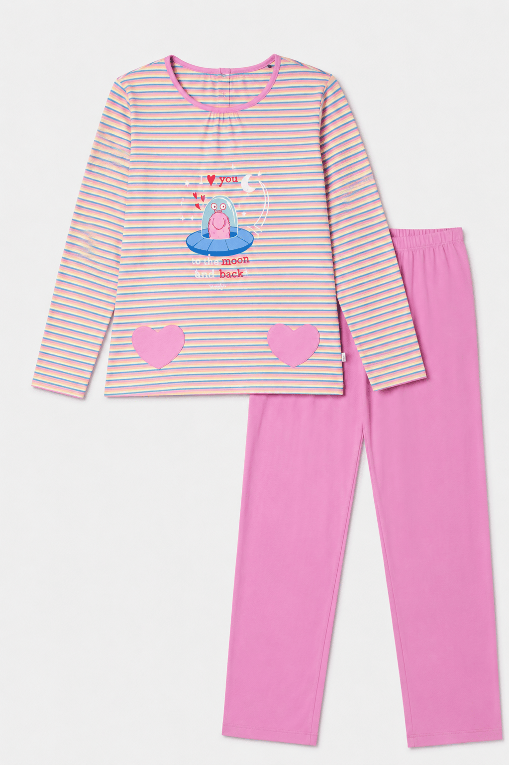 Pembe Çizgili Kadın Pijama