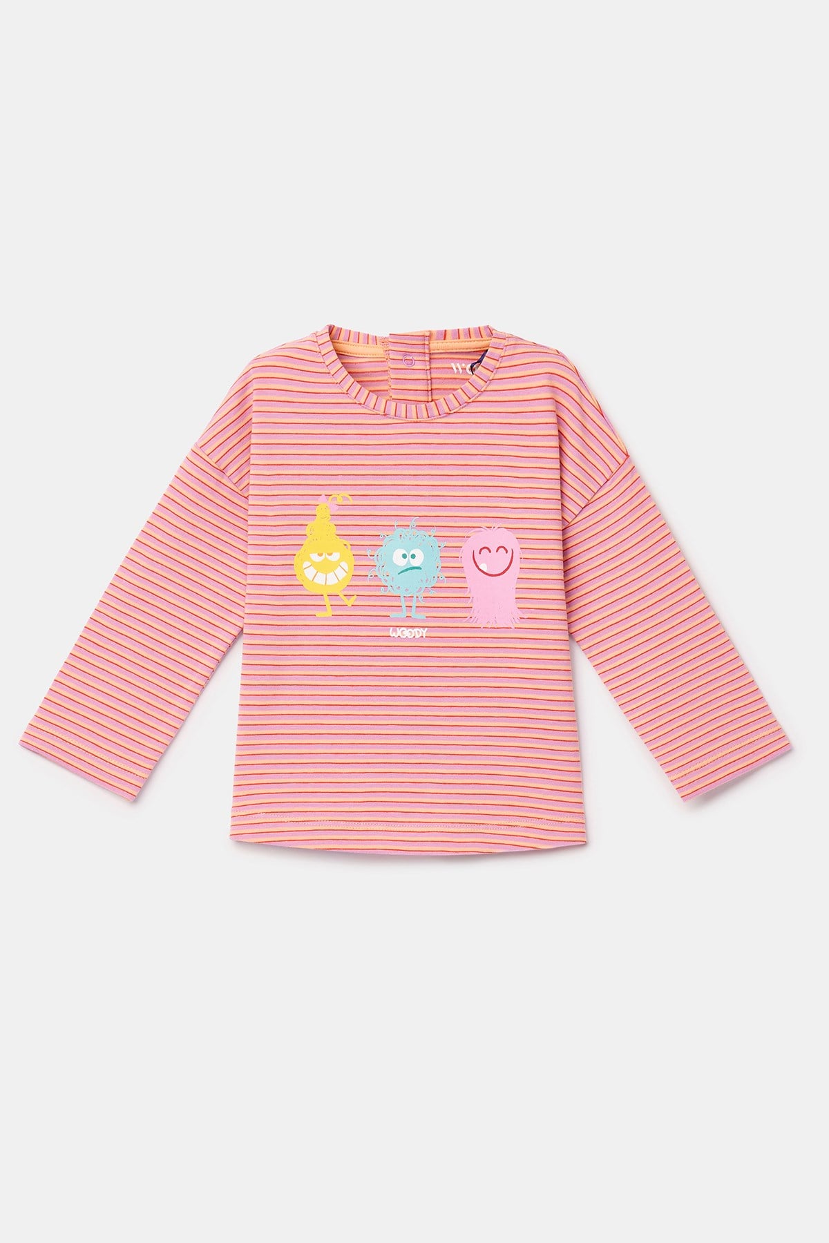 Pembe Çizgili Pamuklu Kız Bebek Pijama