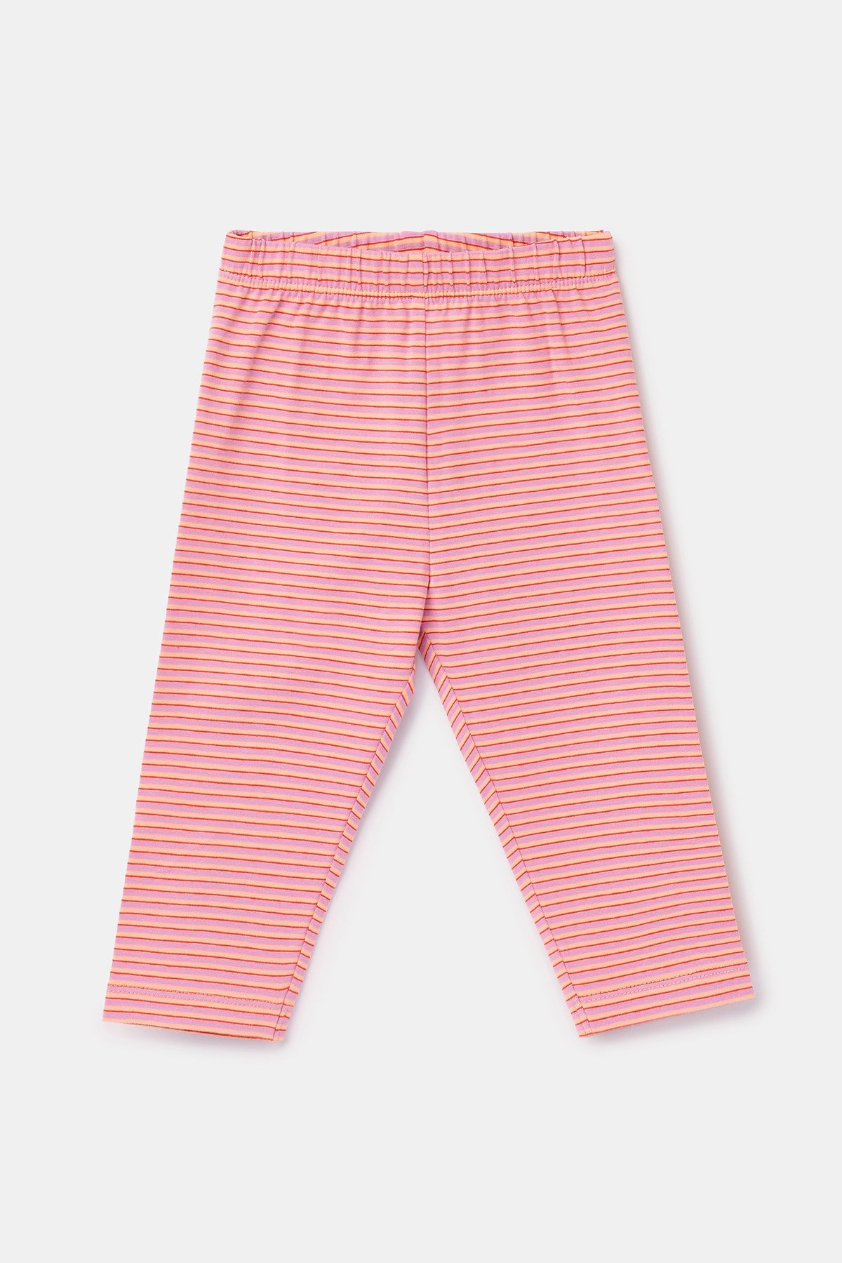 Pembe Çizgili Pamuklu Kız Bebek Pijama