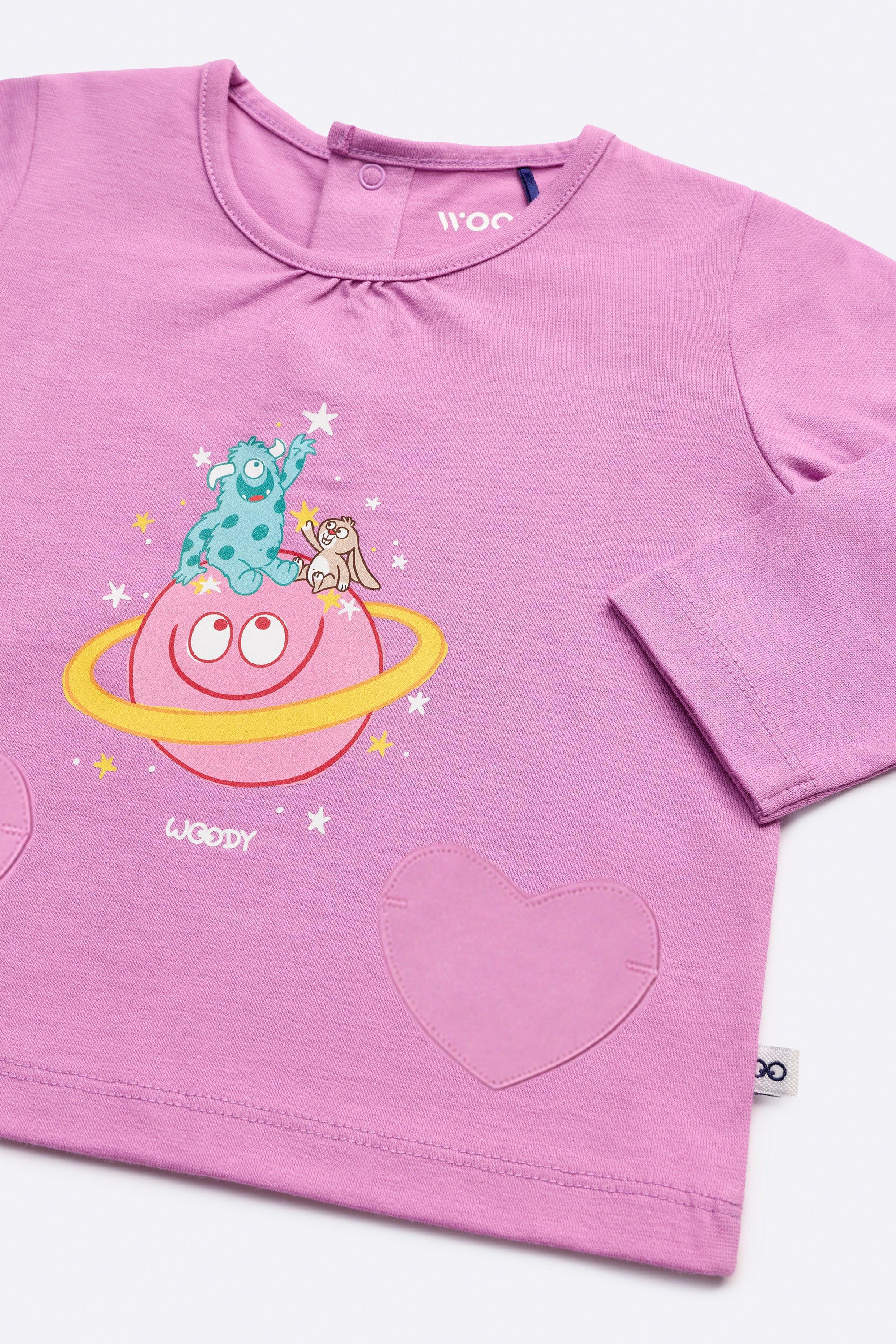 Pembe Pamuklu Kız Bebek Pijama