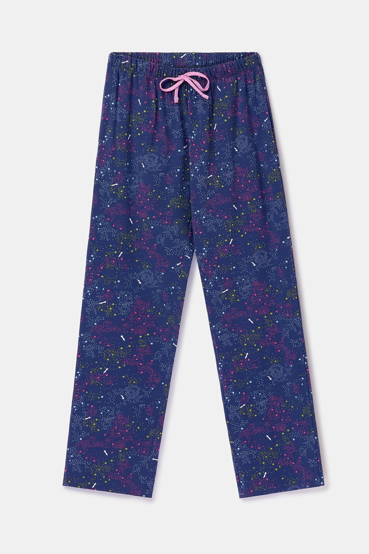 Pembe Uzun Kollu Pamuklu Kadın Pijama