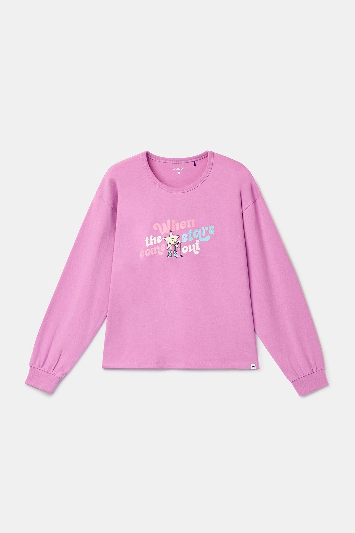 Pembe Uzun Kollu Pamuklu Kadın Pijama