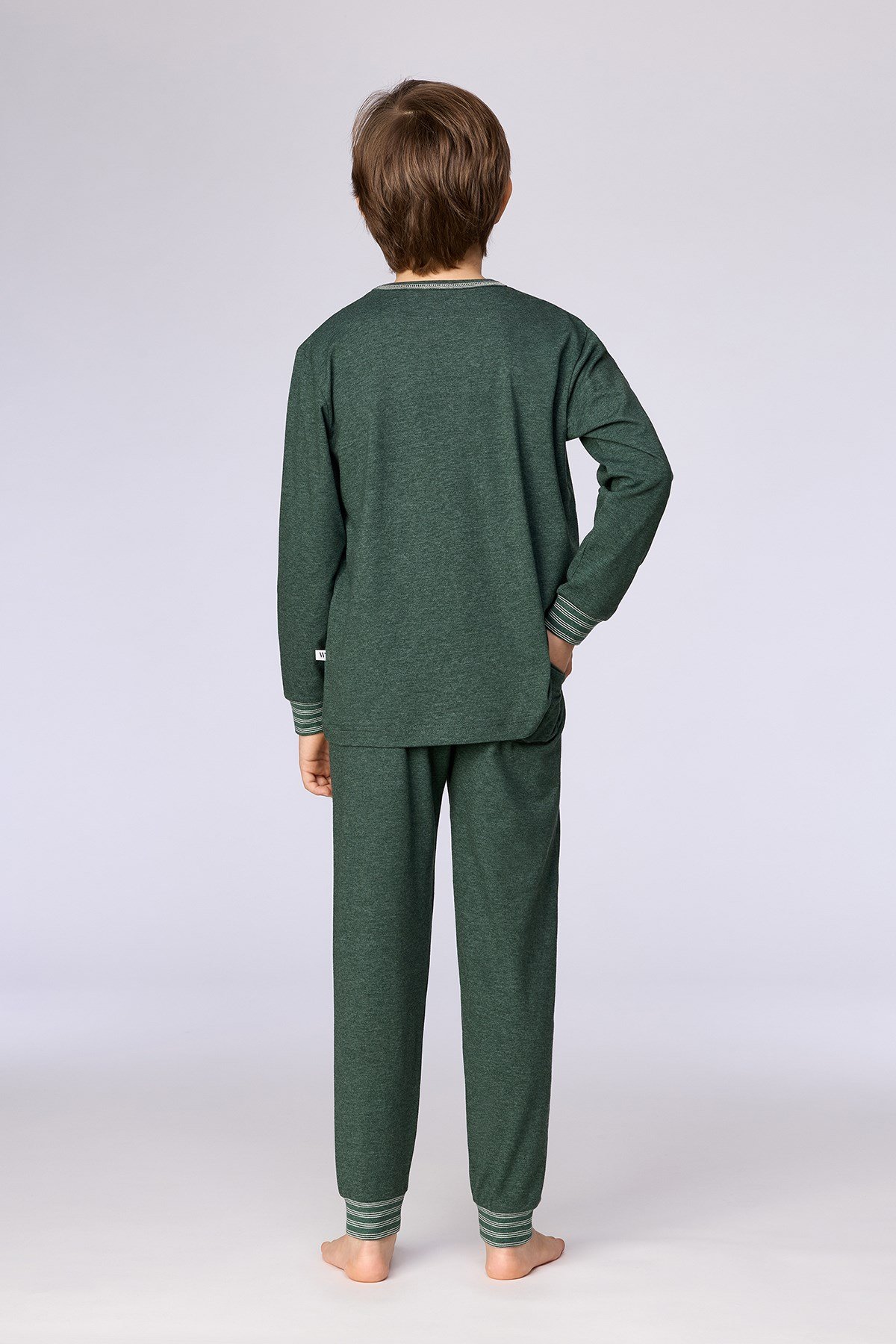 Roket Baskılı Yeşil Erkek Çocuk Pijama