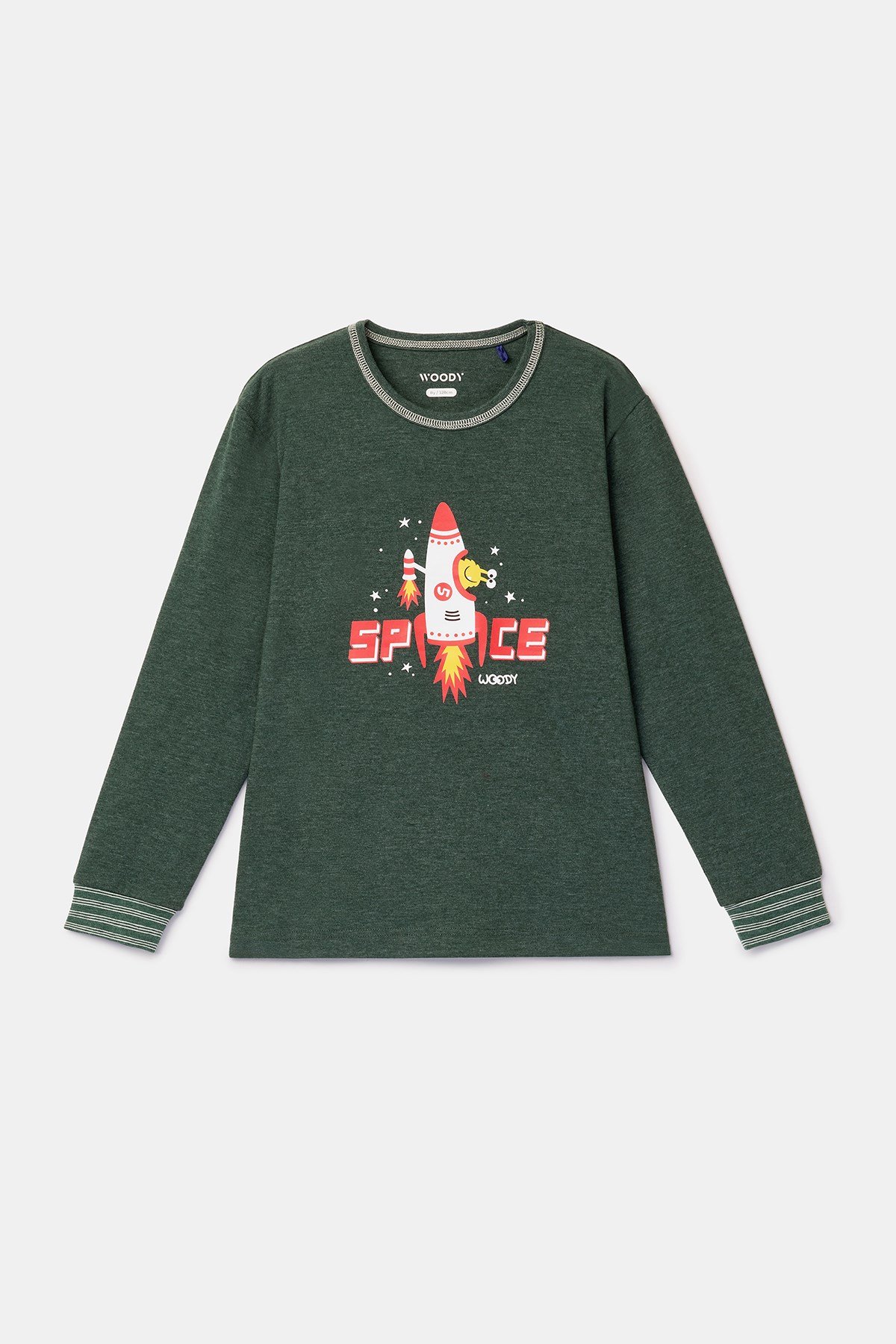 Roket Baskılı Yeşil Erkek Çocuk Pijama