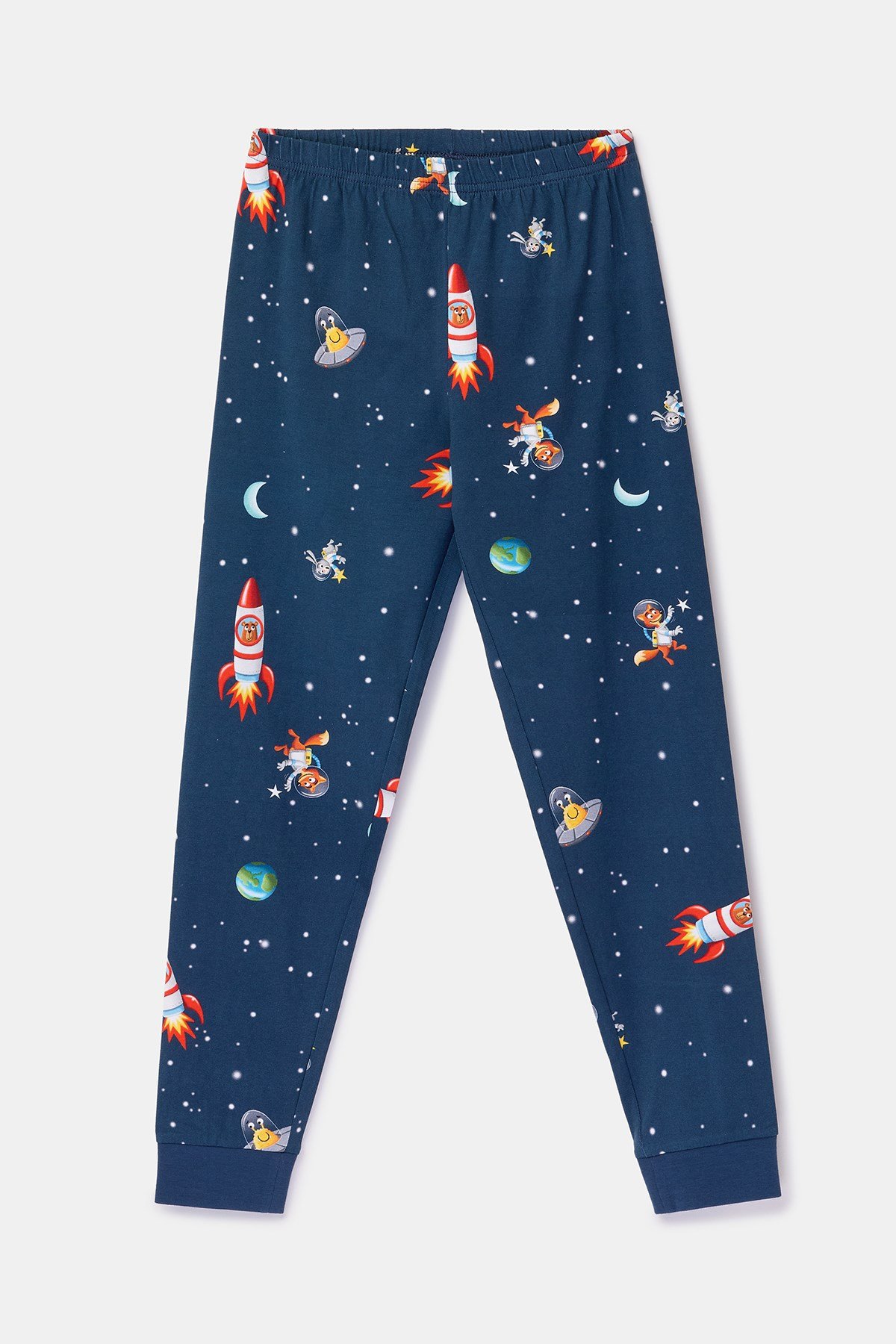 Uzay Baskılı Lacivert Erkek Çocuk Pijama