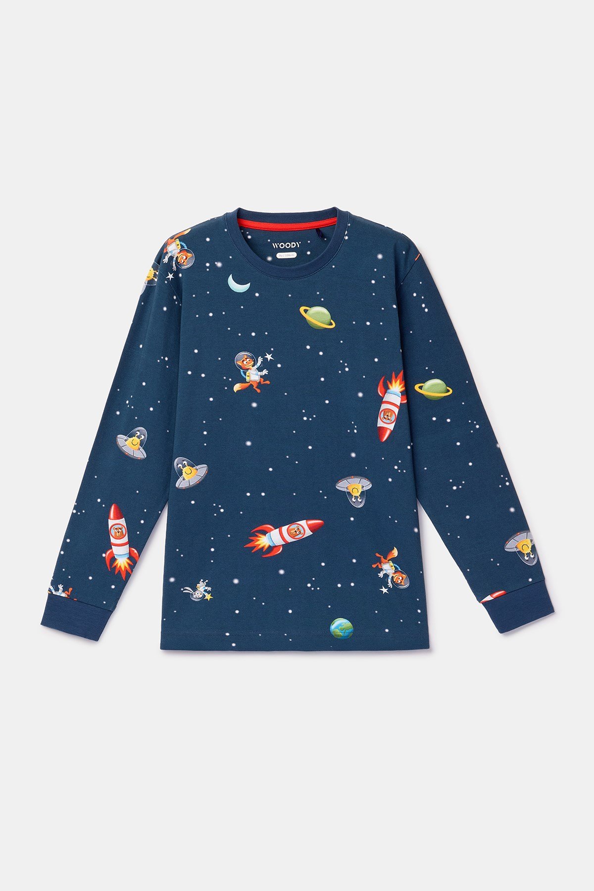 Uzay Baskılı Lacivert Erkek Çocuk Pijama