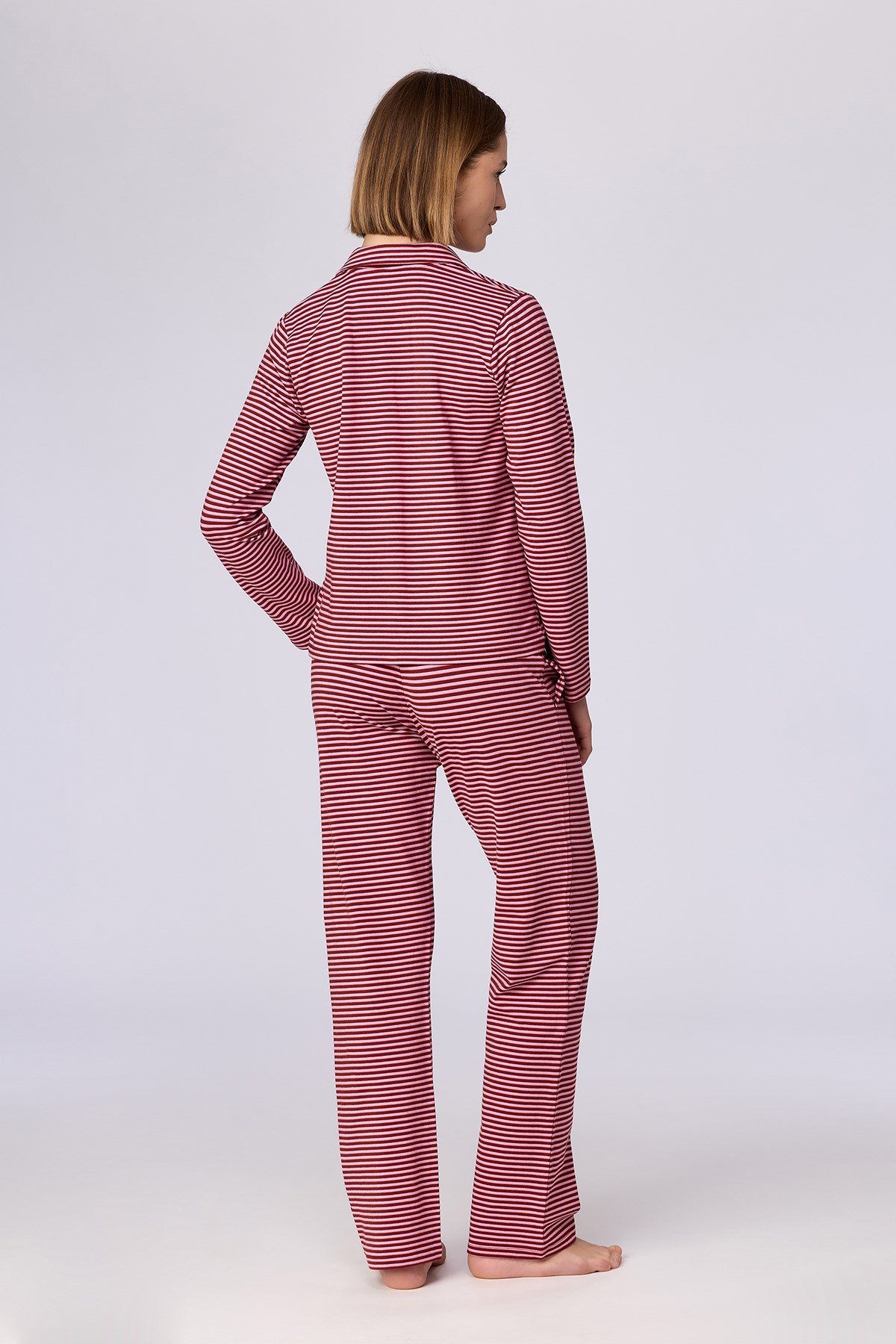 Yıldız Baskılı Lacivert Pamuklu Pijama