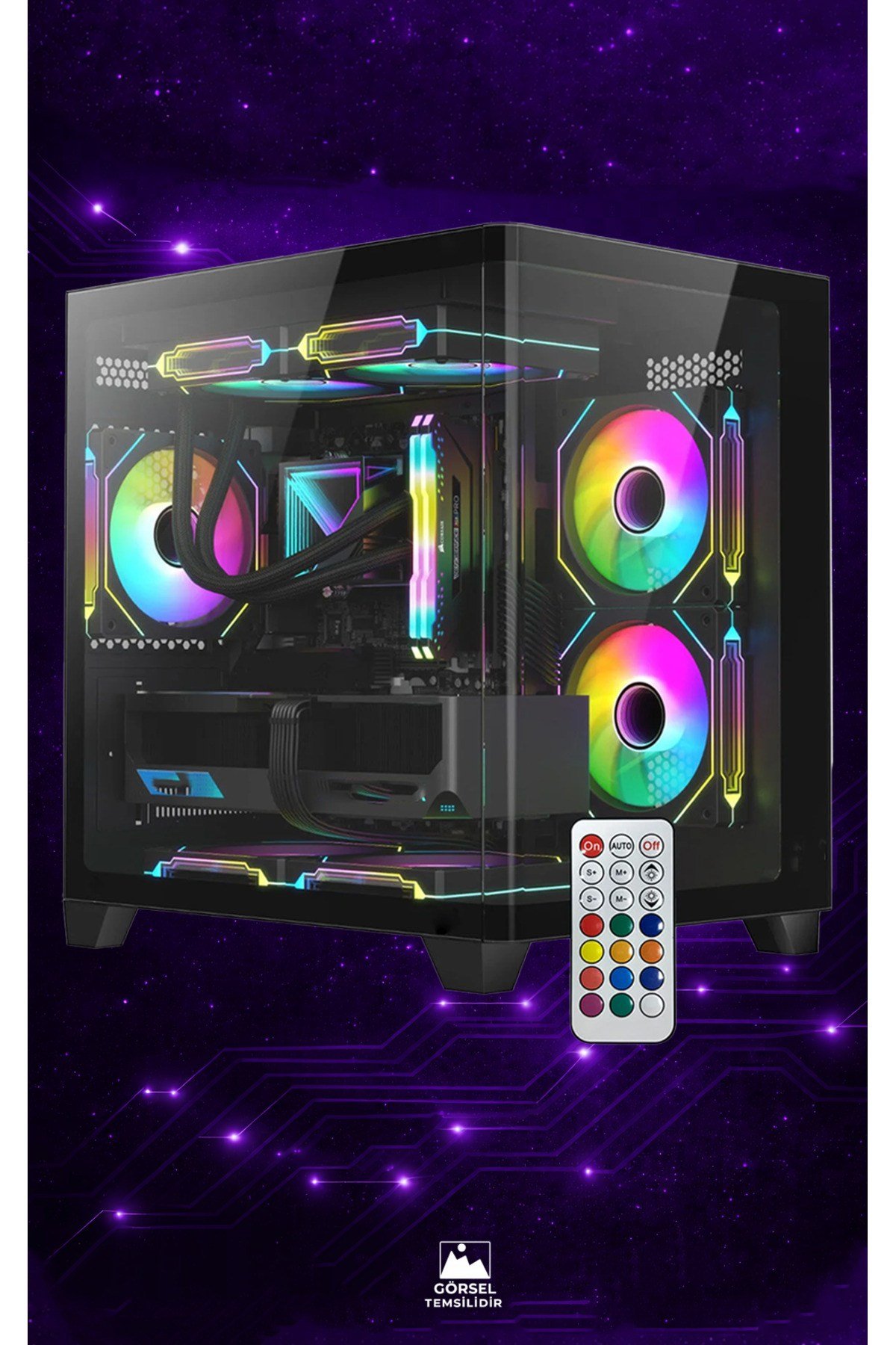 GA PRIME Full Pro Set + RTX5060 Ryzen 7 5700X 16GB RAM 1TB SSD 180Hz Monitör 5in1 Gaming Oyuncu PC