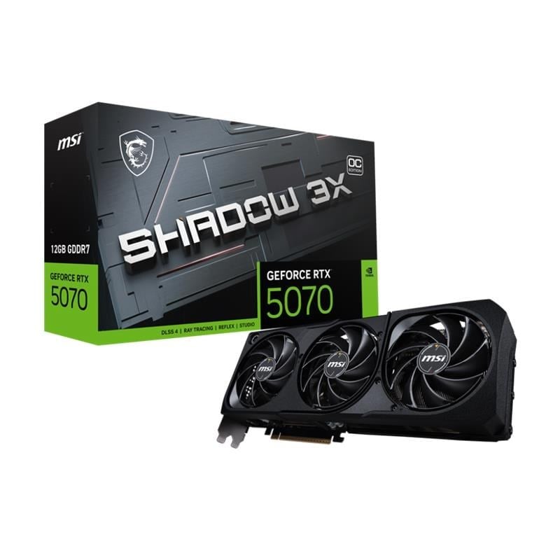 MSI GEFORCE RTX5070 12G SHADOW 3X OC 12GB GDDR7 192BIT 1XHDMI 3XDP EKRAN KARTI