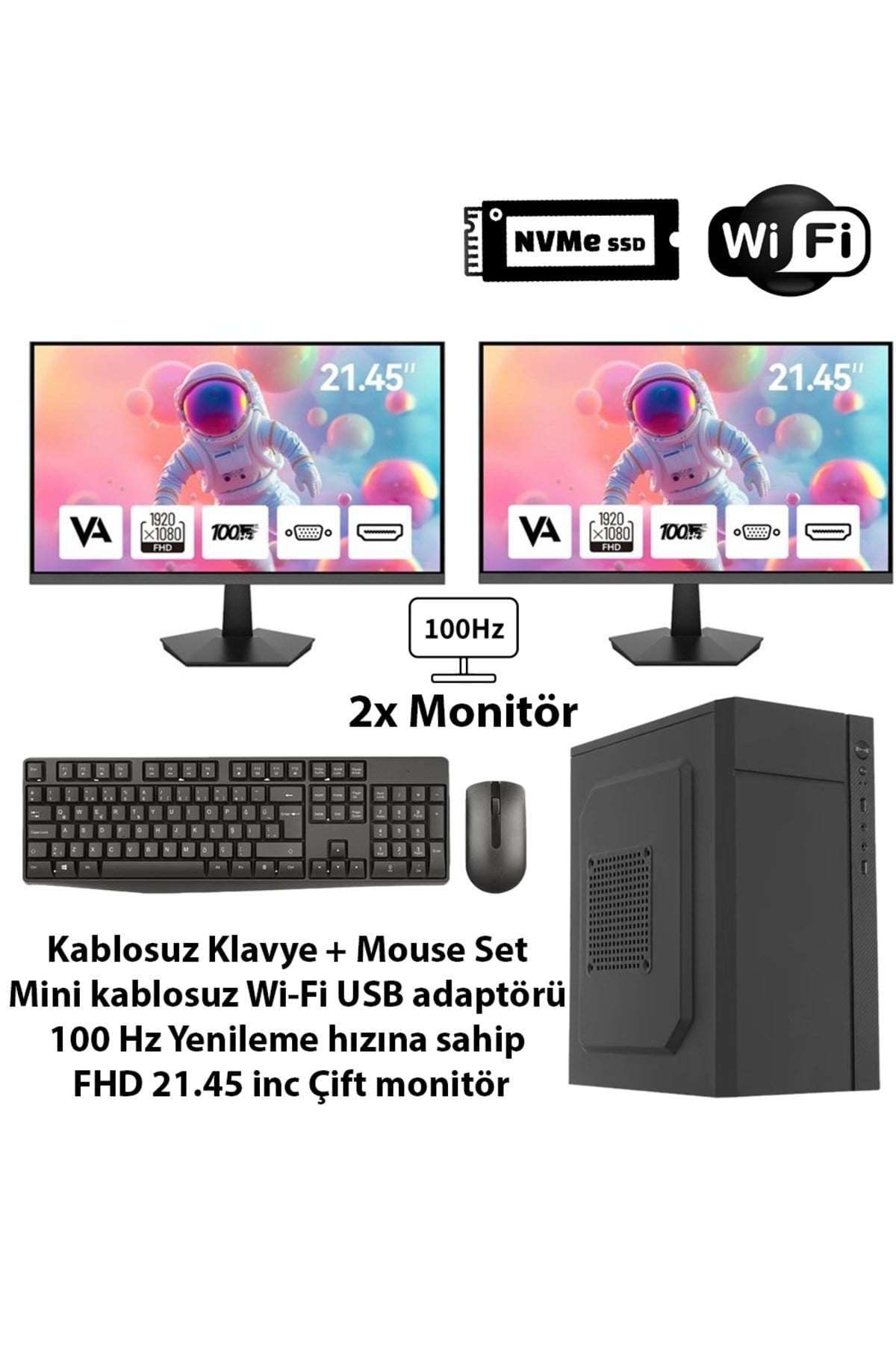 Ofis Basic i5-4440 8GB RAM 256GB NVMe SSD 21.5