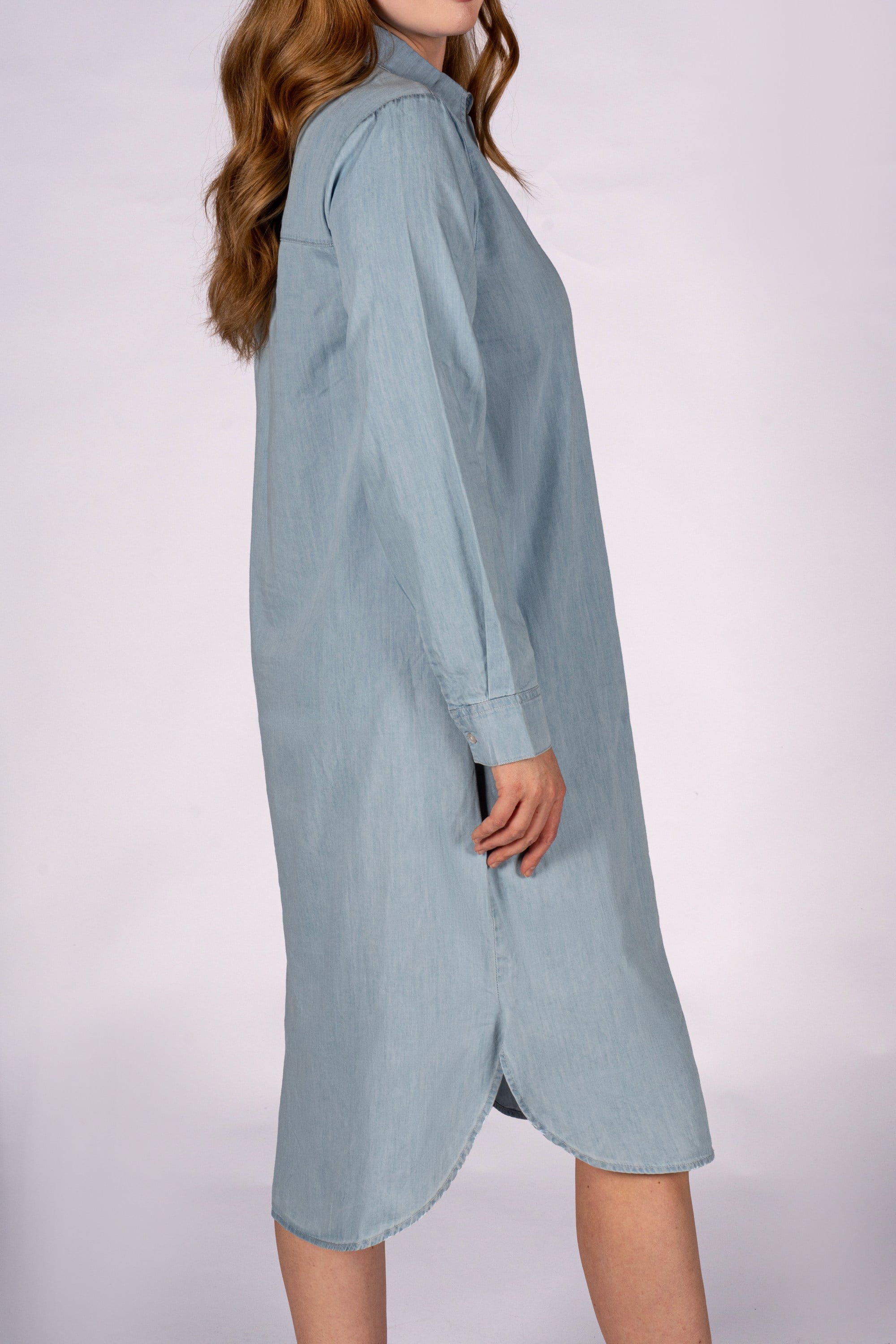 Denim Breeze Tunic Geniş Kalıp Açık Indigo Kadın Jean Tunik
