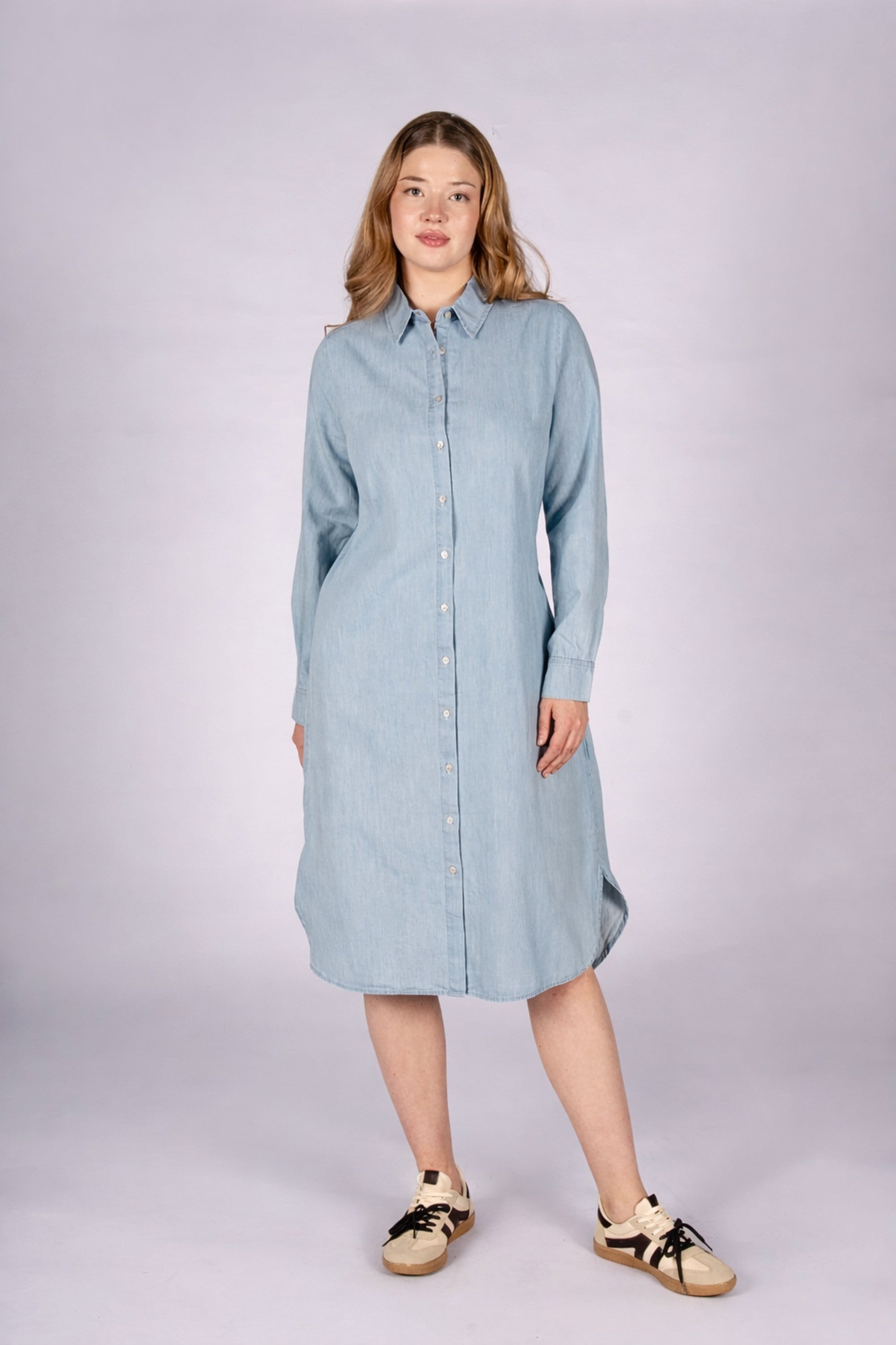 Denim Breeze Tunic Geniş Kalıp Açık Indigo Kadın Jean Tunik