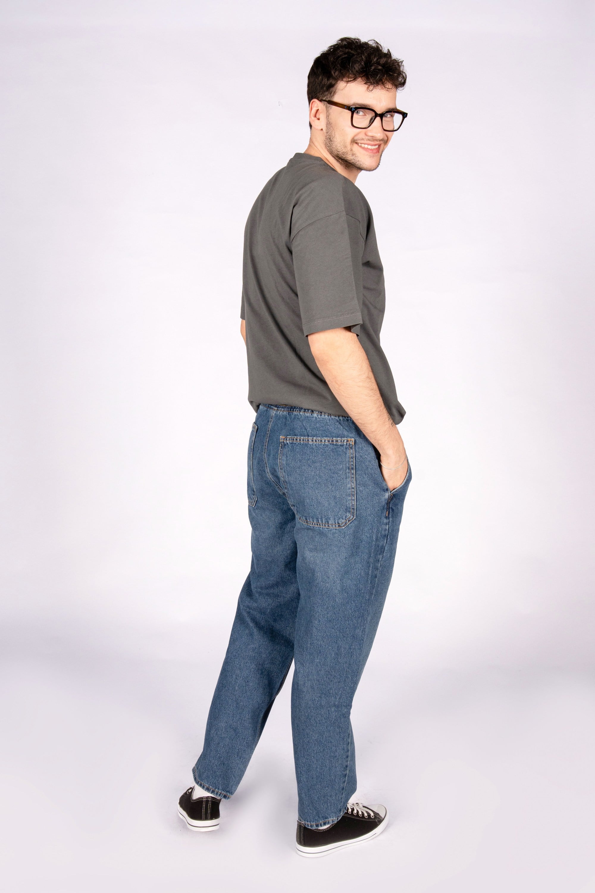 Easy Denim Jogger Kalıp Indigo Erkek Denim Pantolon