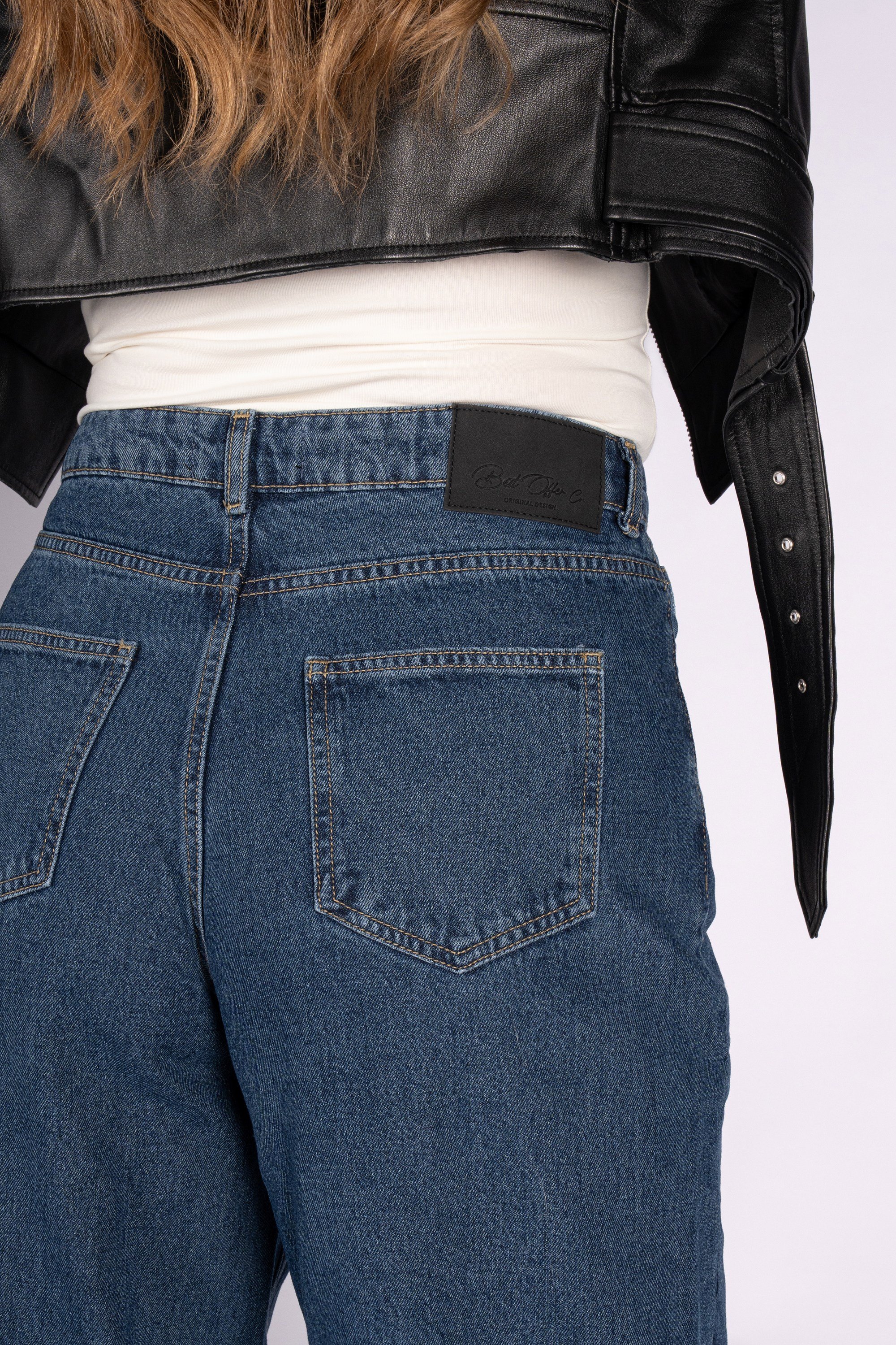 Everyday Relax Baggy Yüksek Bel Bol Kesim Indigo Erkek Jean Pantolon