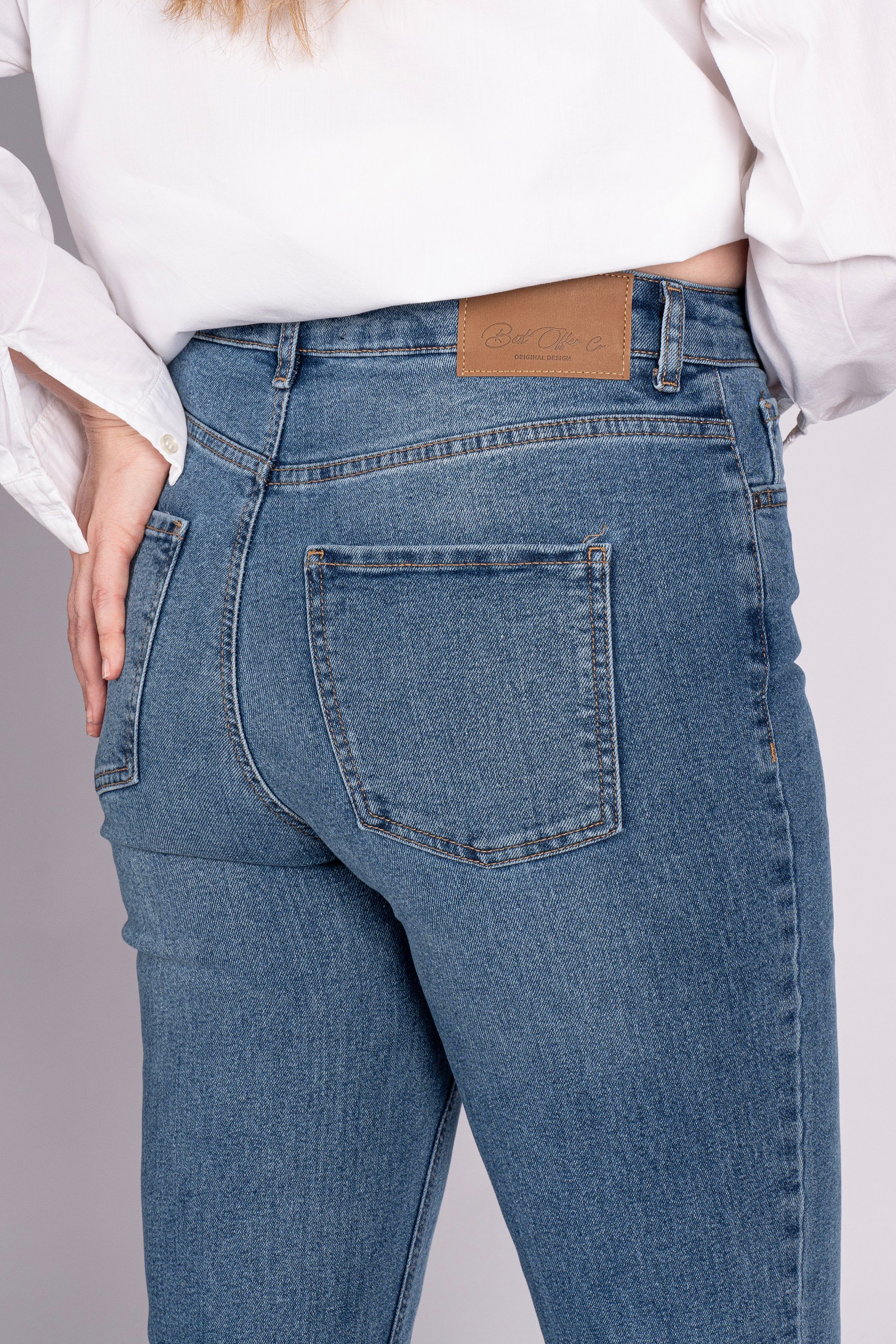 Mom Chic Yüksek Bel Mom Kalıp Indigo Kadın Jean Pantolon