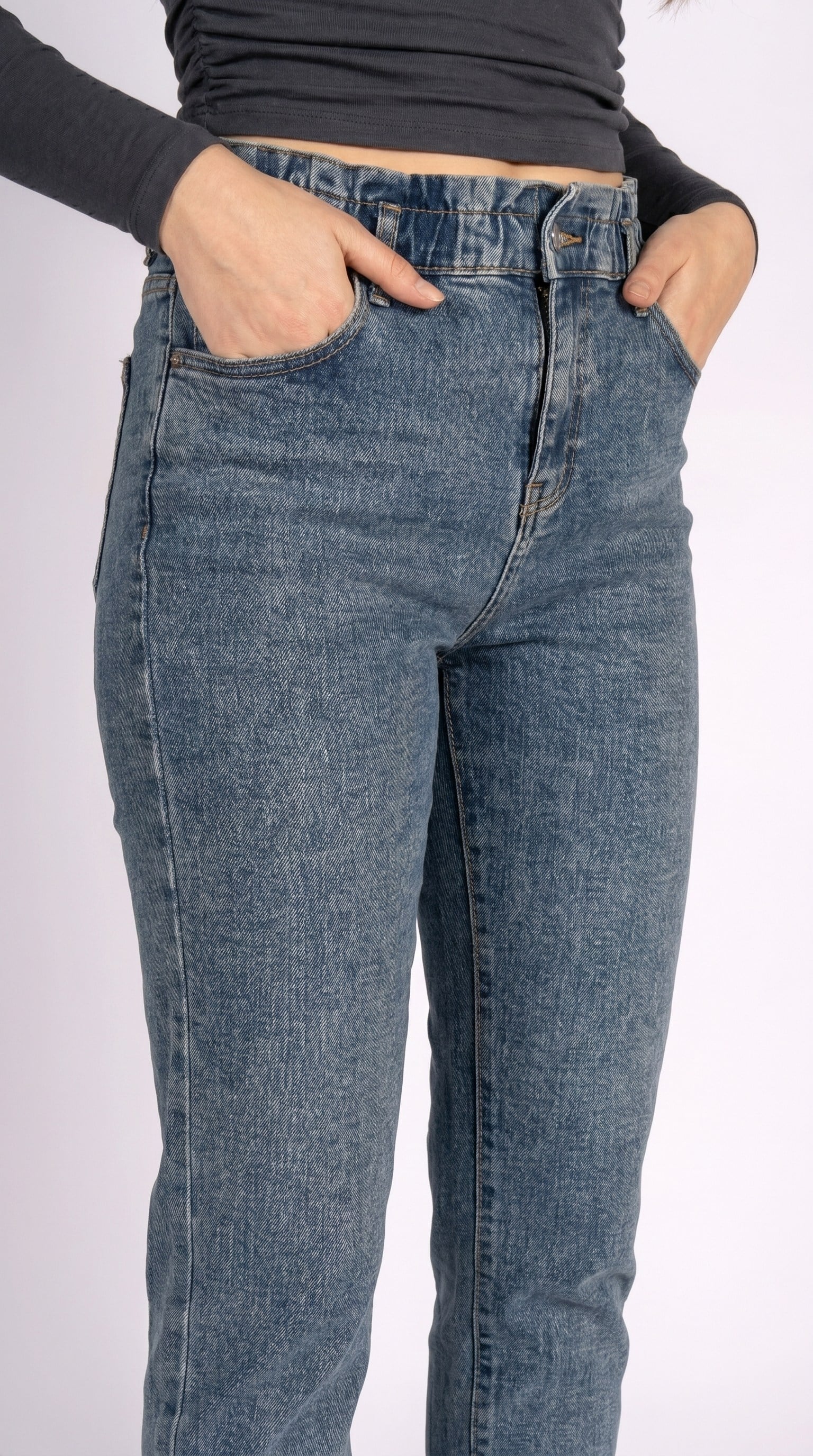 Paperbag Charm Mid Rodeo Kadın Jean Pantolon