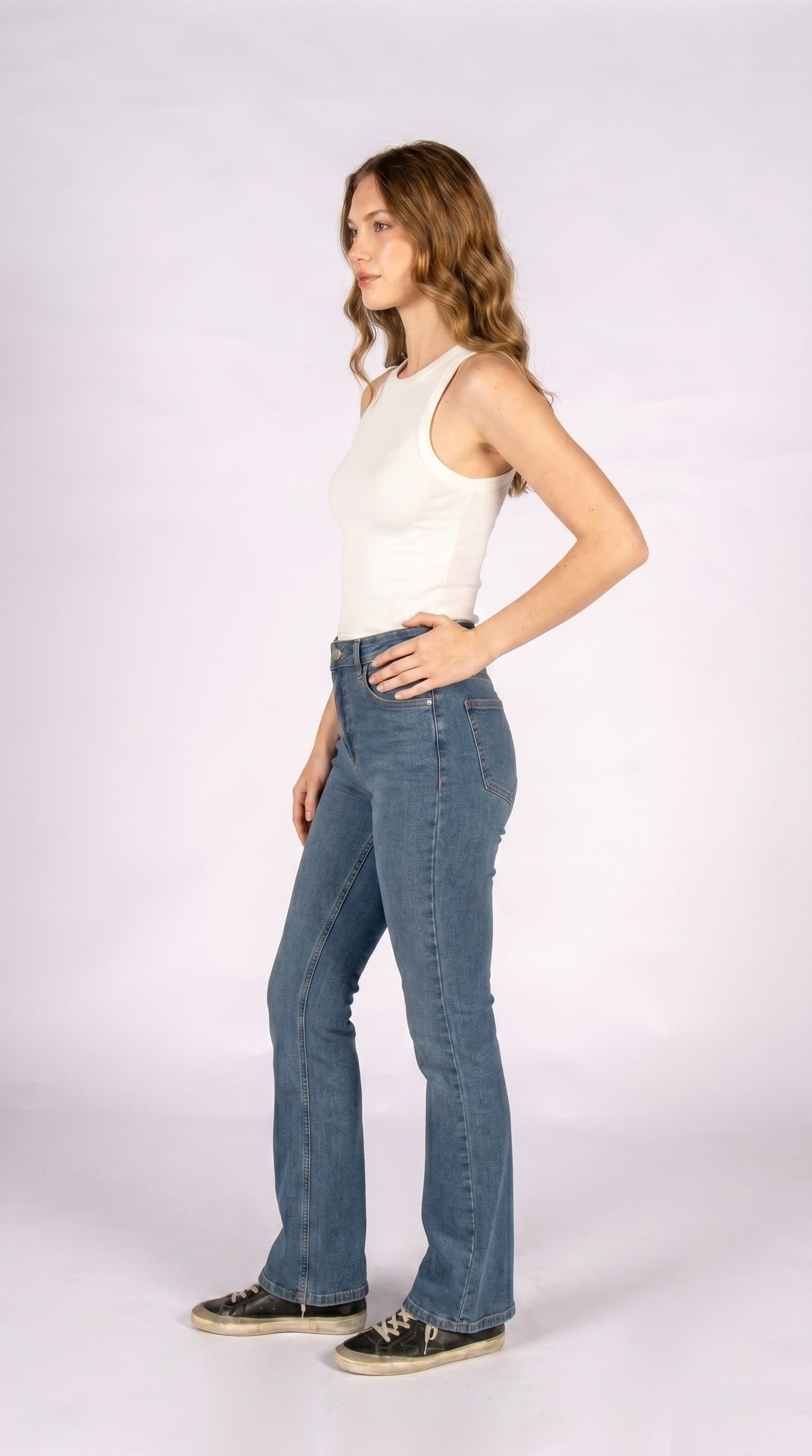 Retro Flare Mid Rodeo Kadın Jean Pantolon