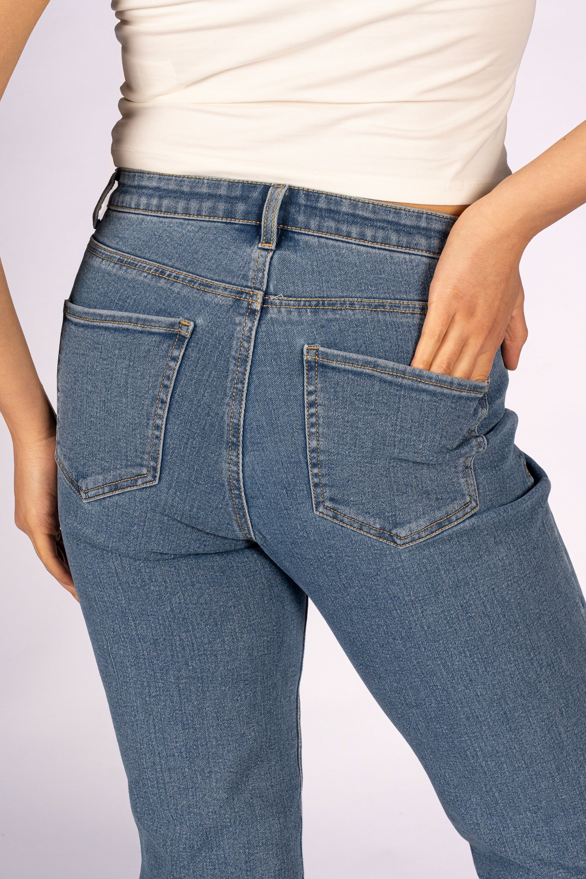Sunny Sculpy Slim Fit Yüksek Bel Kapri Boy Indigo Kadın Jean Pantolon