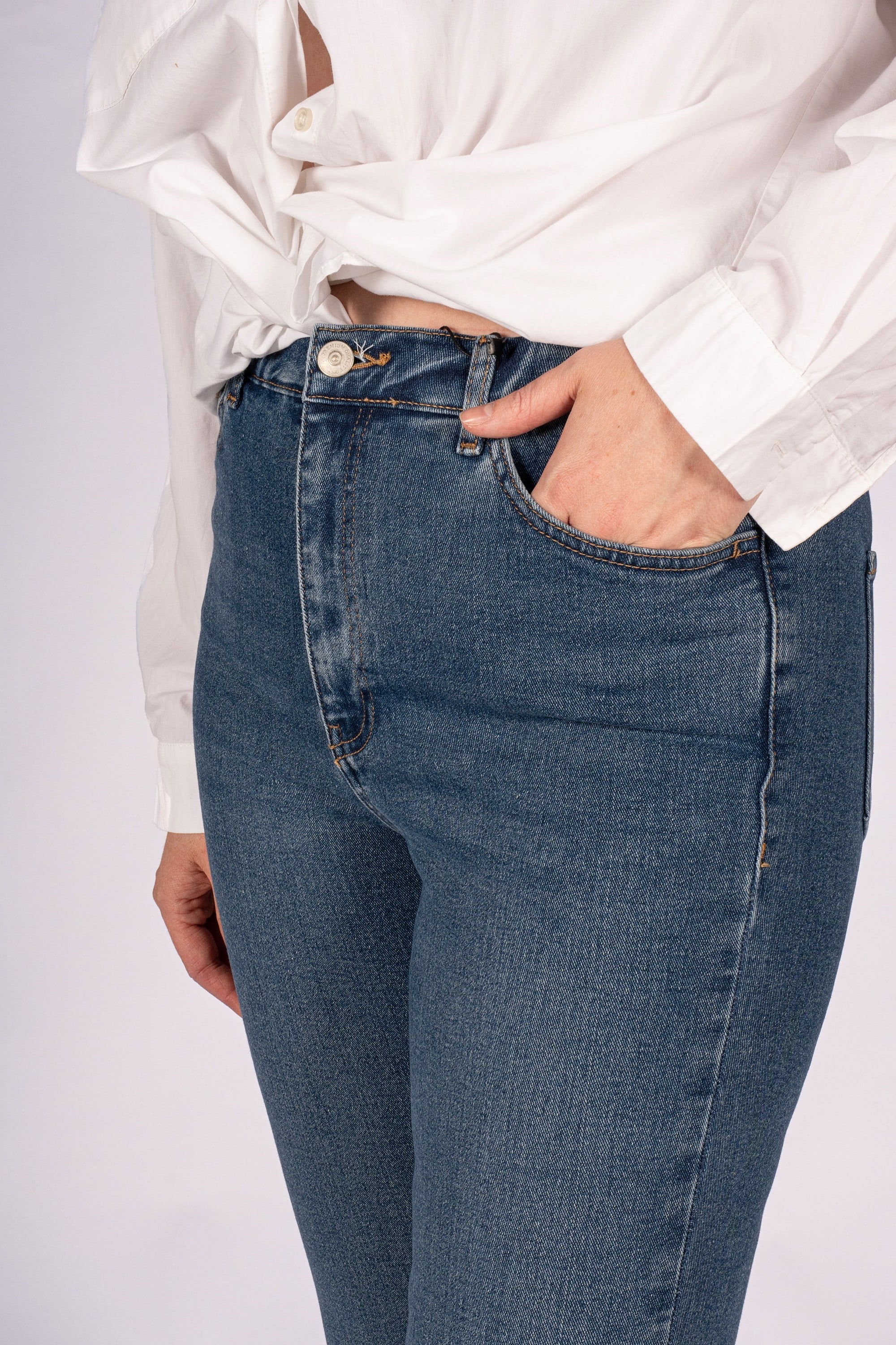 Ultra Sculpt Yüksek Bel Süper Dark Paça Indigo Kadın Jean Pantolon