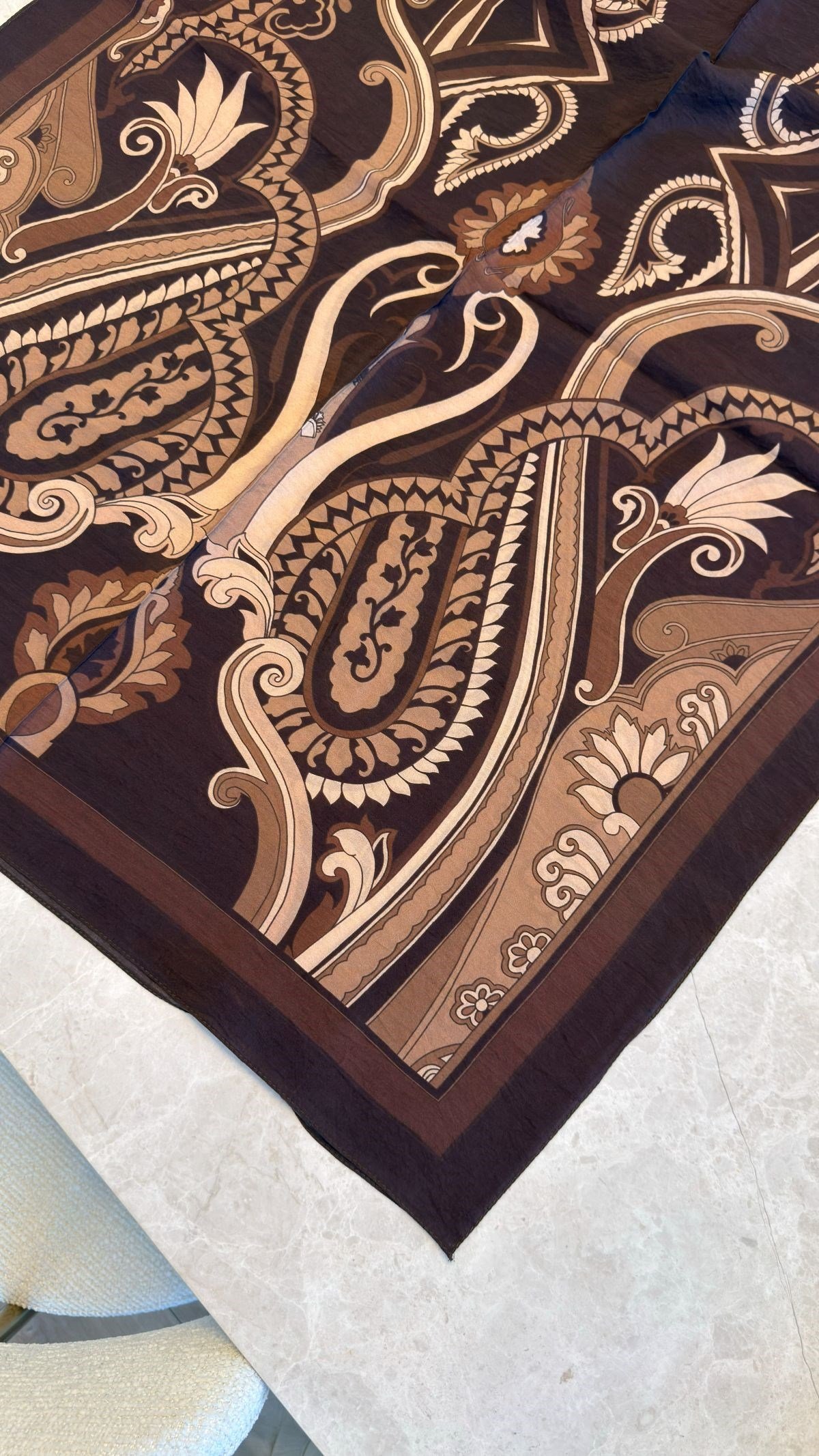 Acı Kahve Retro Premium Tensel Şal 