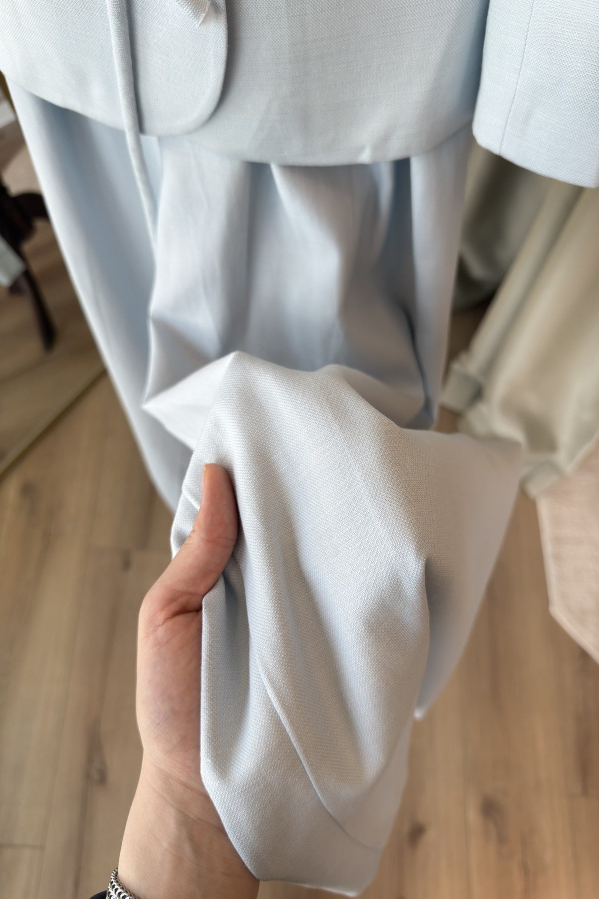Bebe Mavisi Keten Pantolon