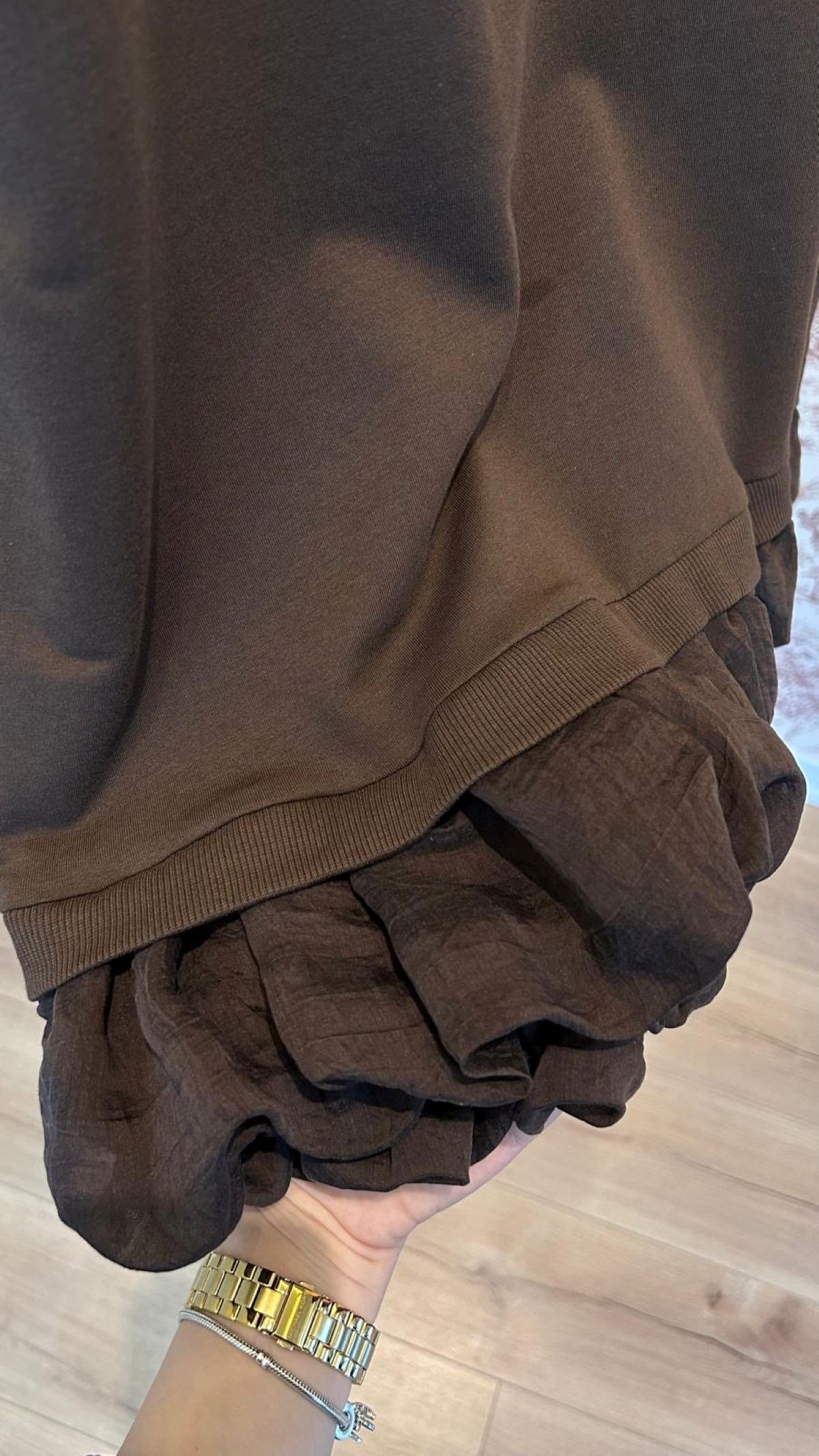 Kahve Çiçek Sweatshirt