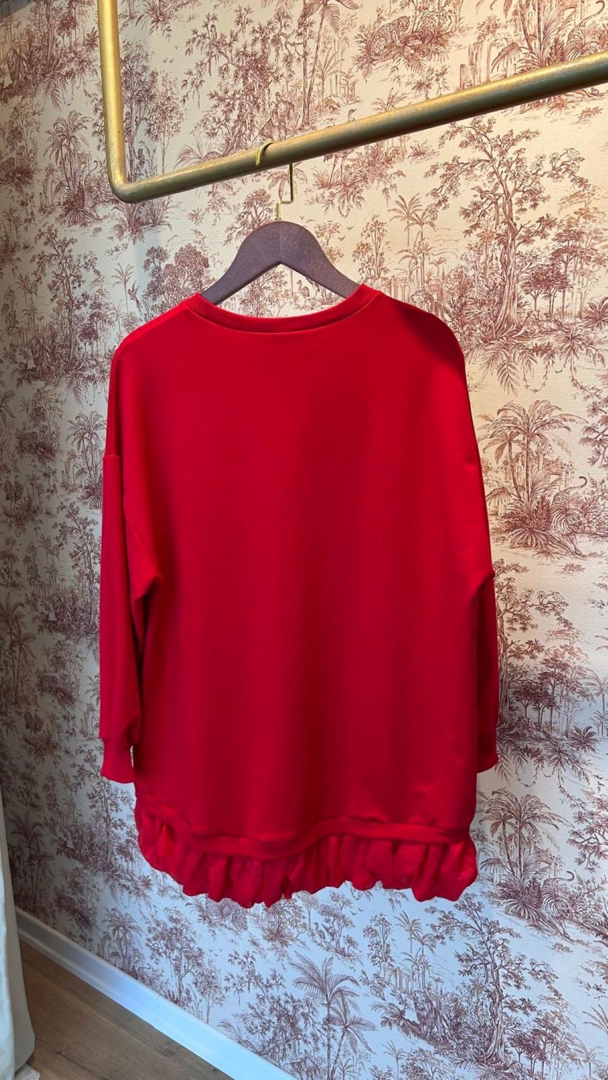 Kırmızı Çiçek Sweatshirt