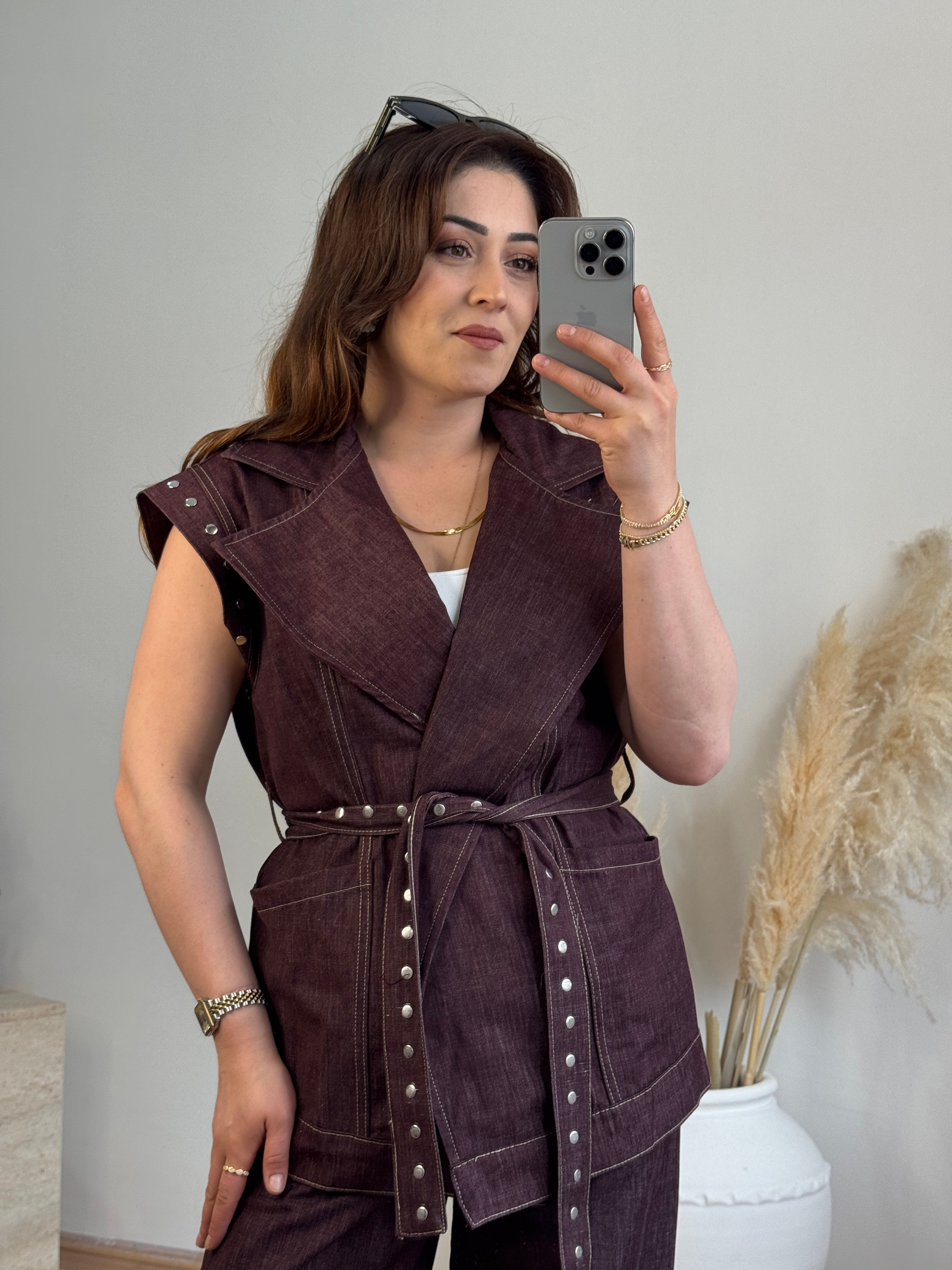  Denim Yelekli Takım