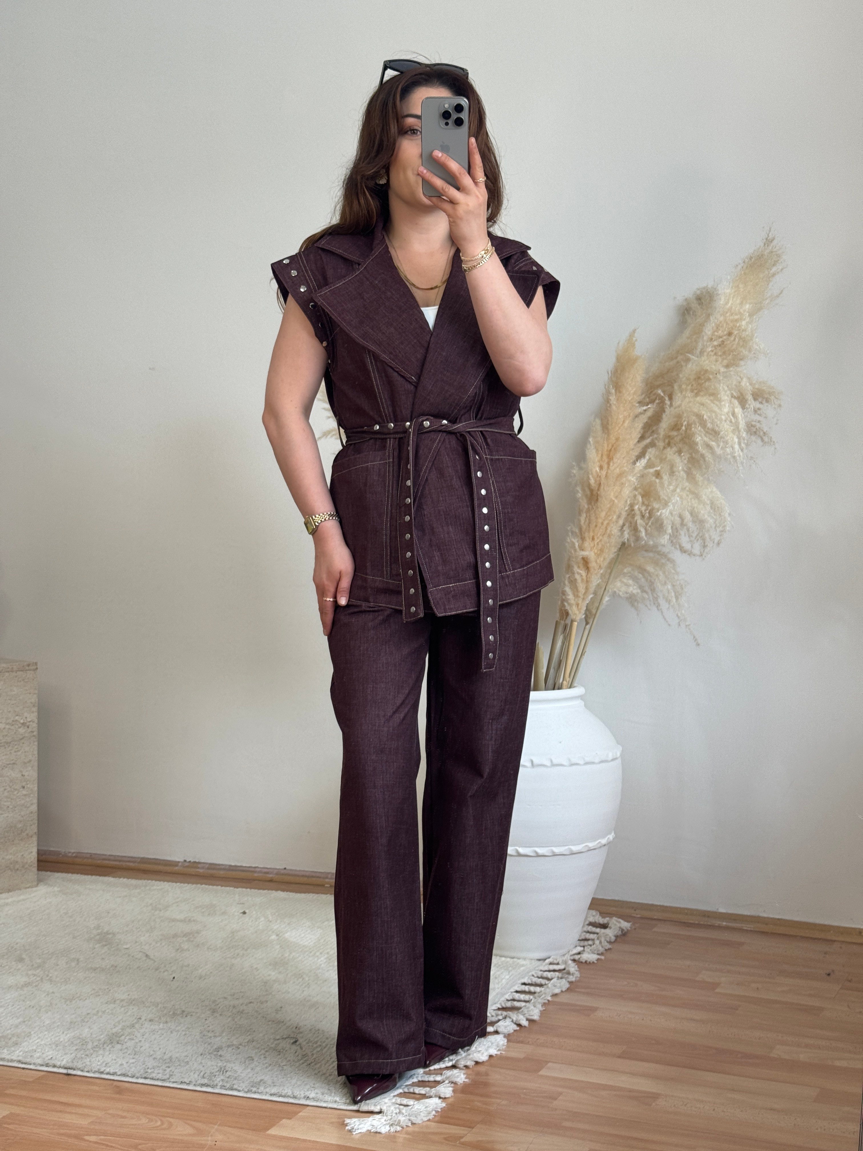  Denim Yelekli Takım