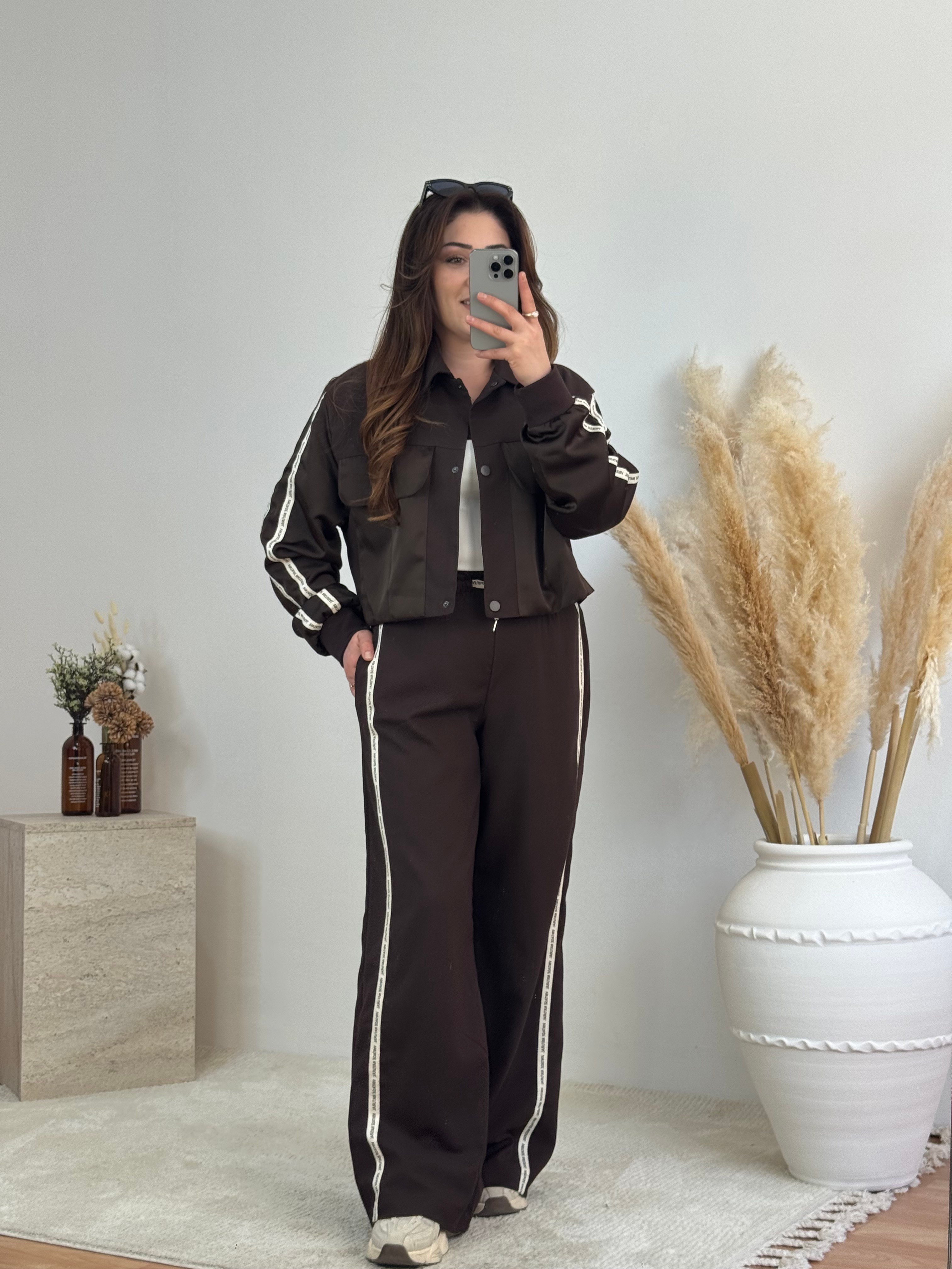 Şerit Detaylı Ceket & Pantolon Takım