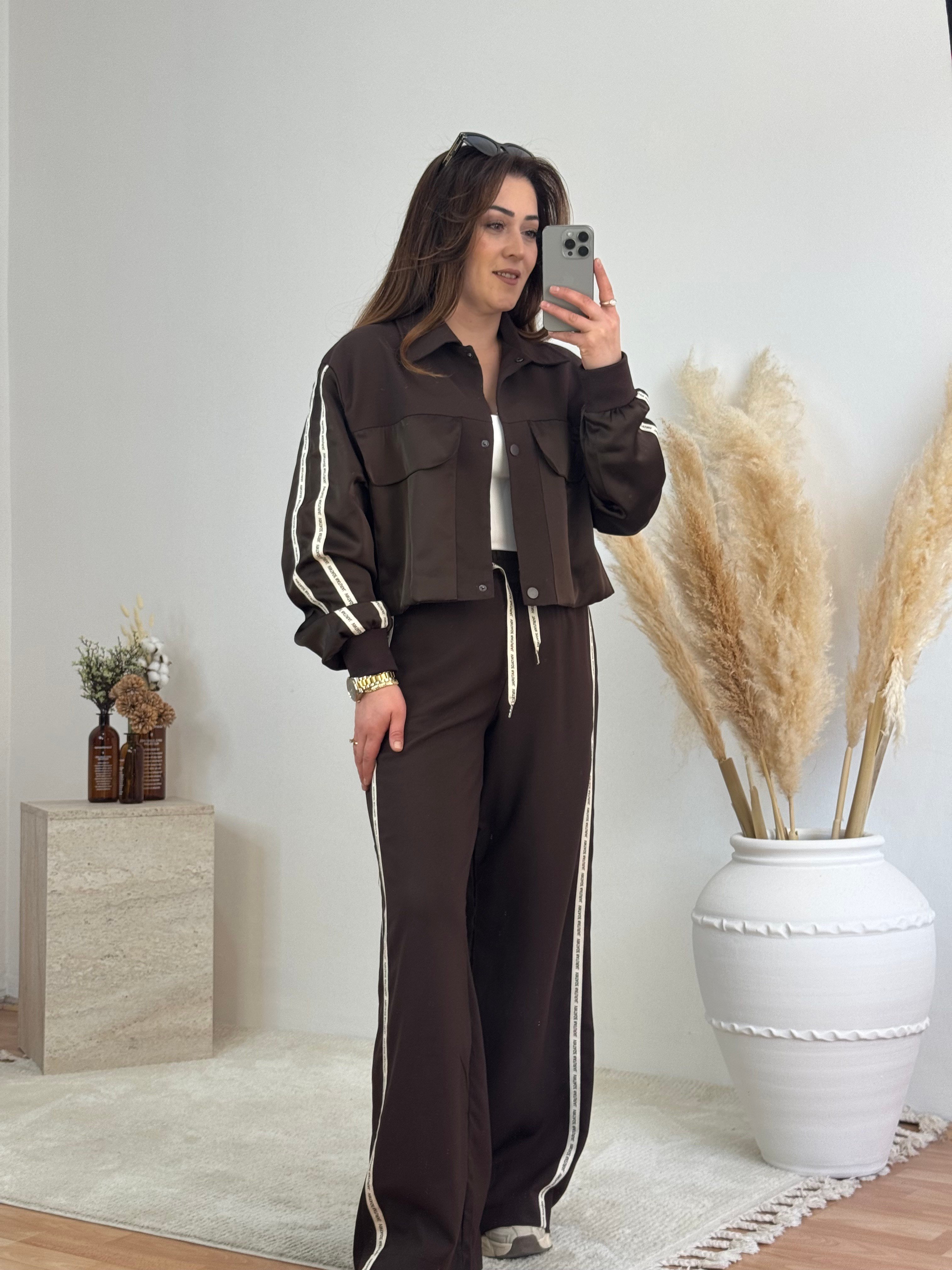 Şerit Detaylı Ceket & Pantolon Takım