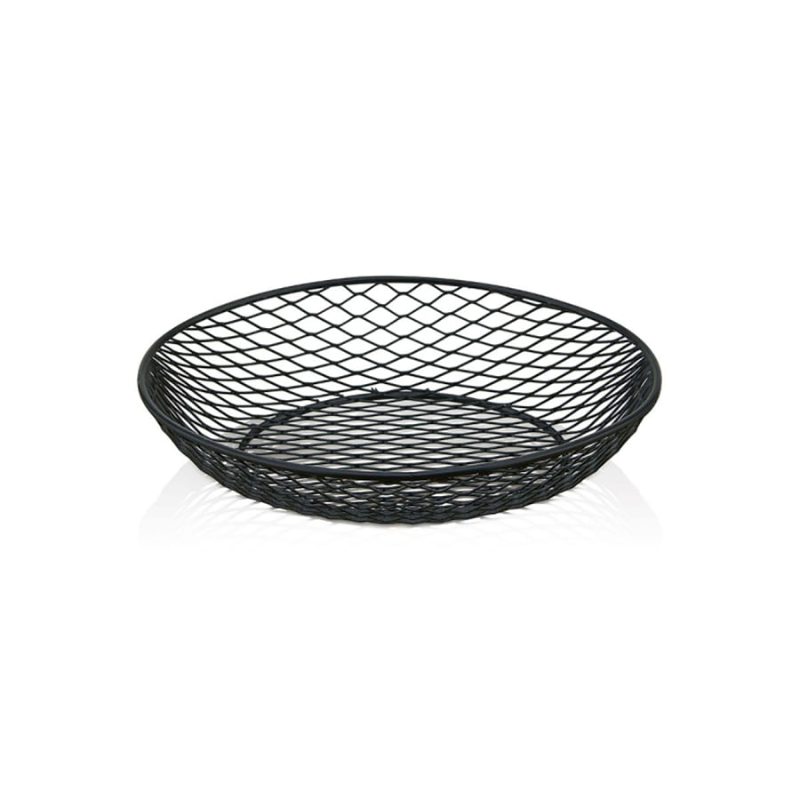 Oval Sunumluk Tel Sepet - Siyah 28X20X6 cm