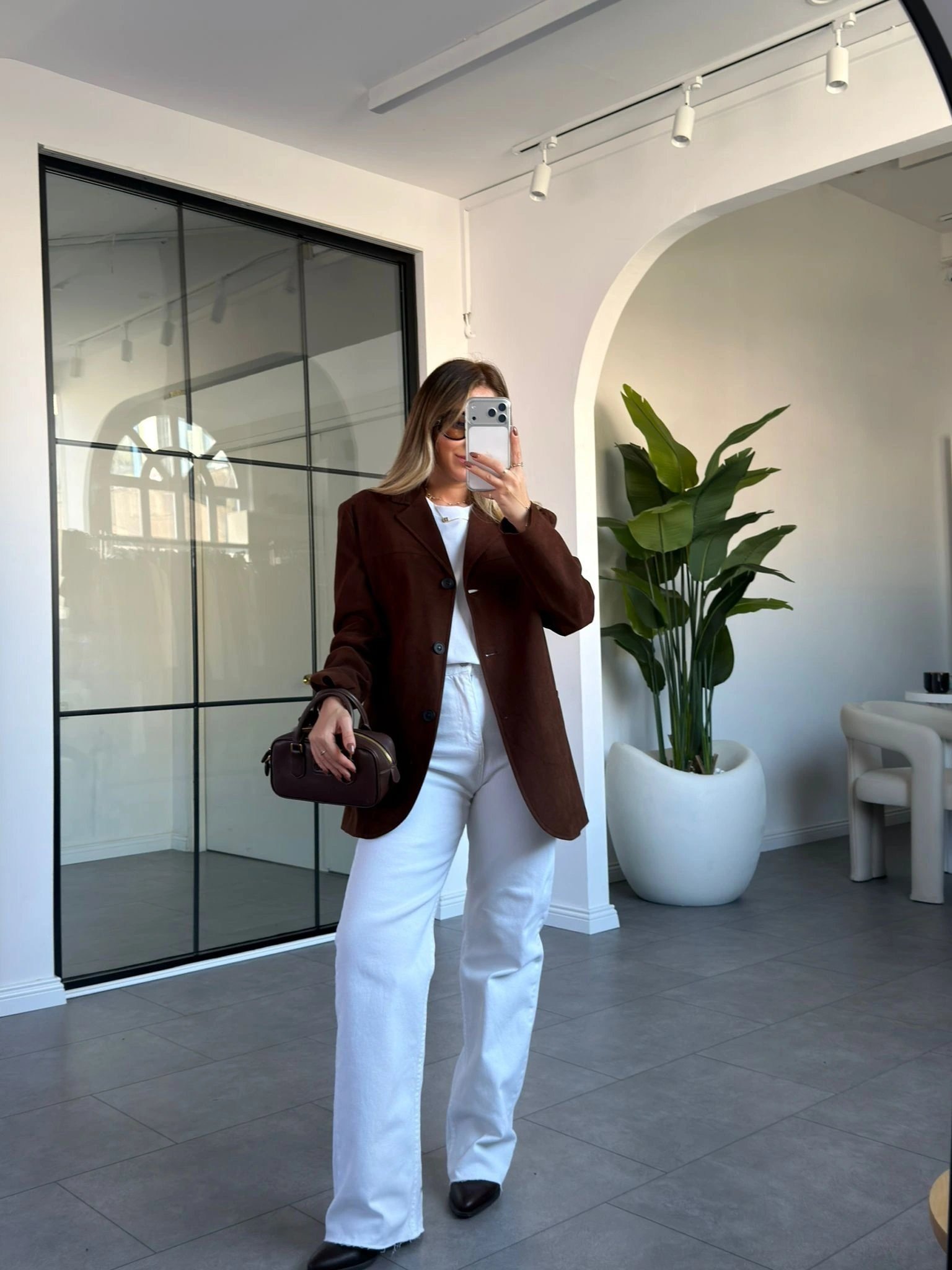 ACI KAHVE BLAZER SÜET CEKET