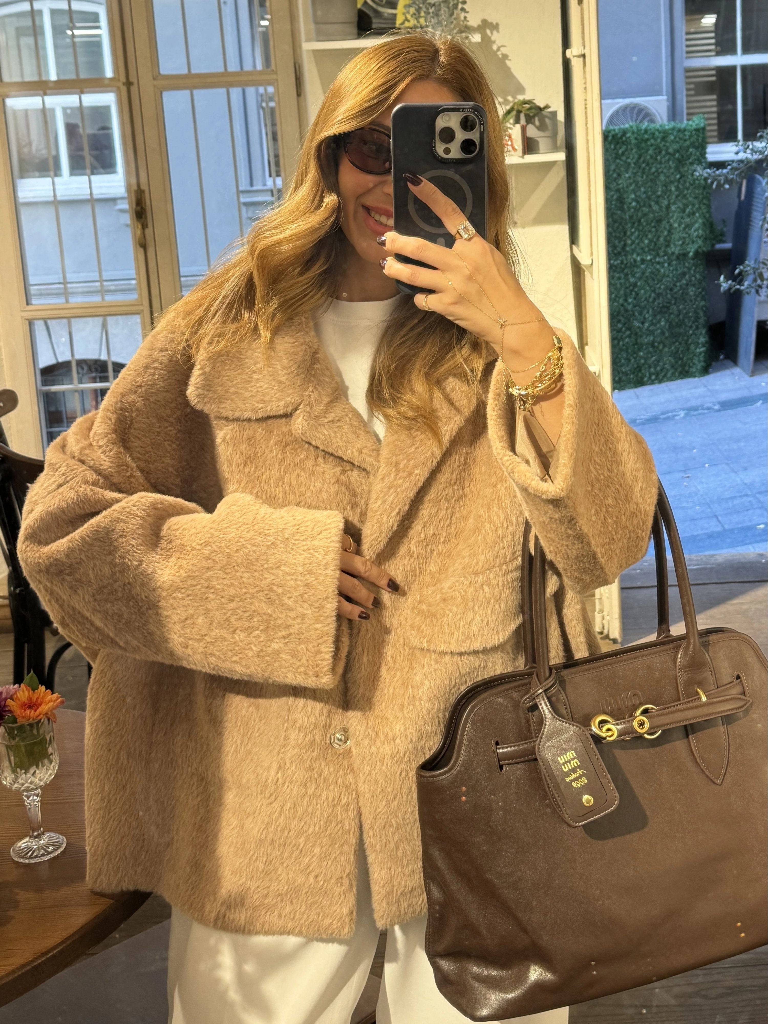 Camel İki Cep Premium Kalite Peluş Kaban