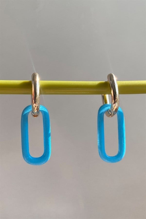 FUŞYA GOLD OVAL DİKDÖRTGEN KÜPE