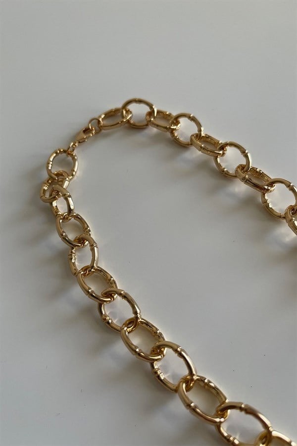 GOLD KİLİT DETAYLI ZİNCİR KOLYE