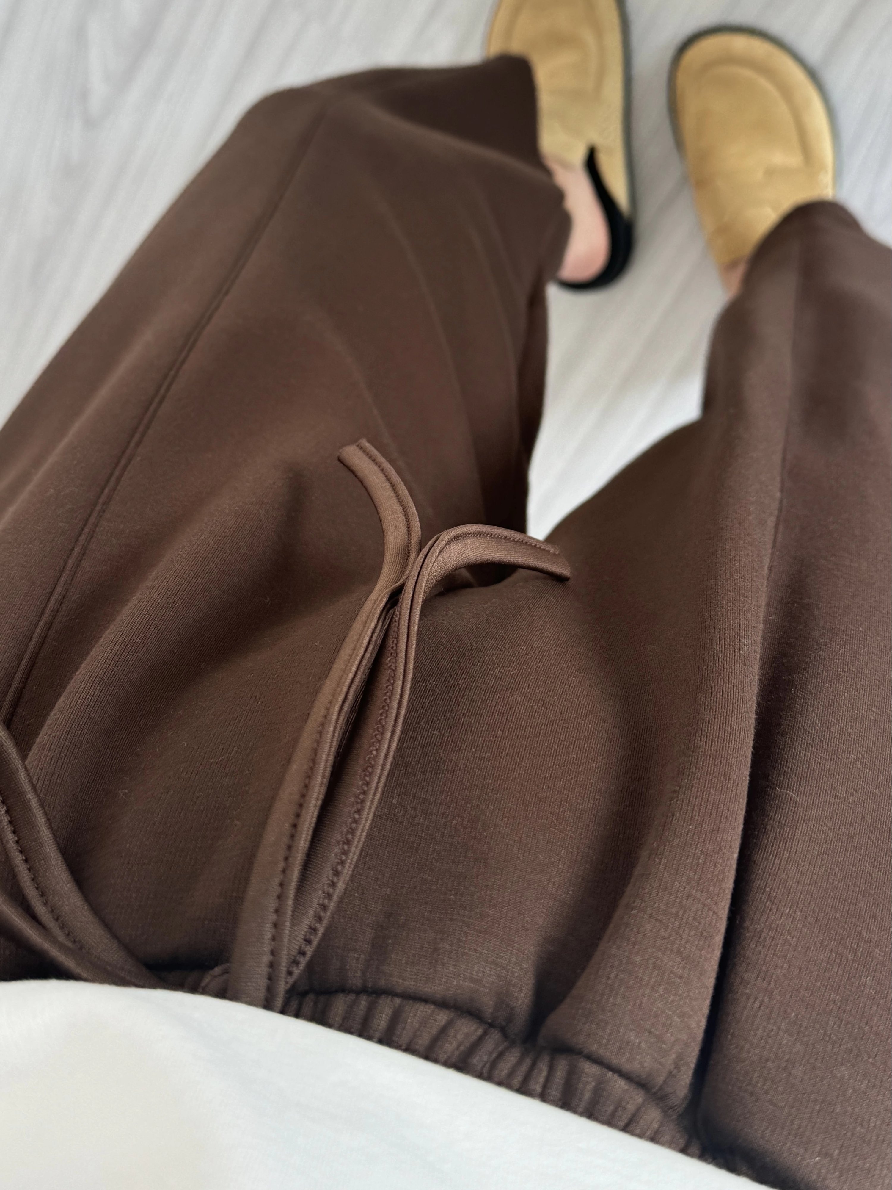 Kahverengi Beli Lastikli Balon Model Premium Eşofman Altı