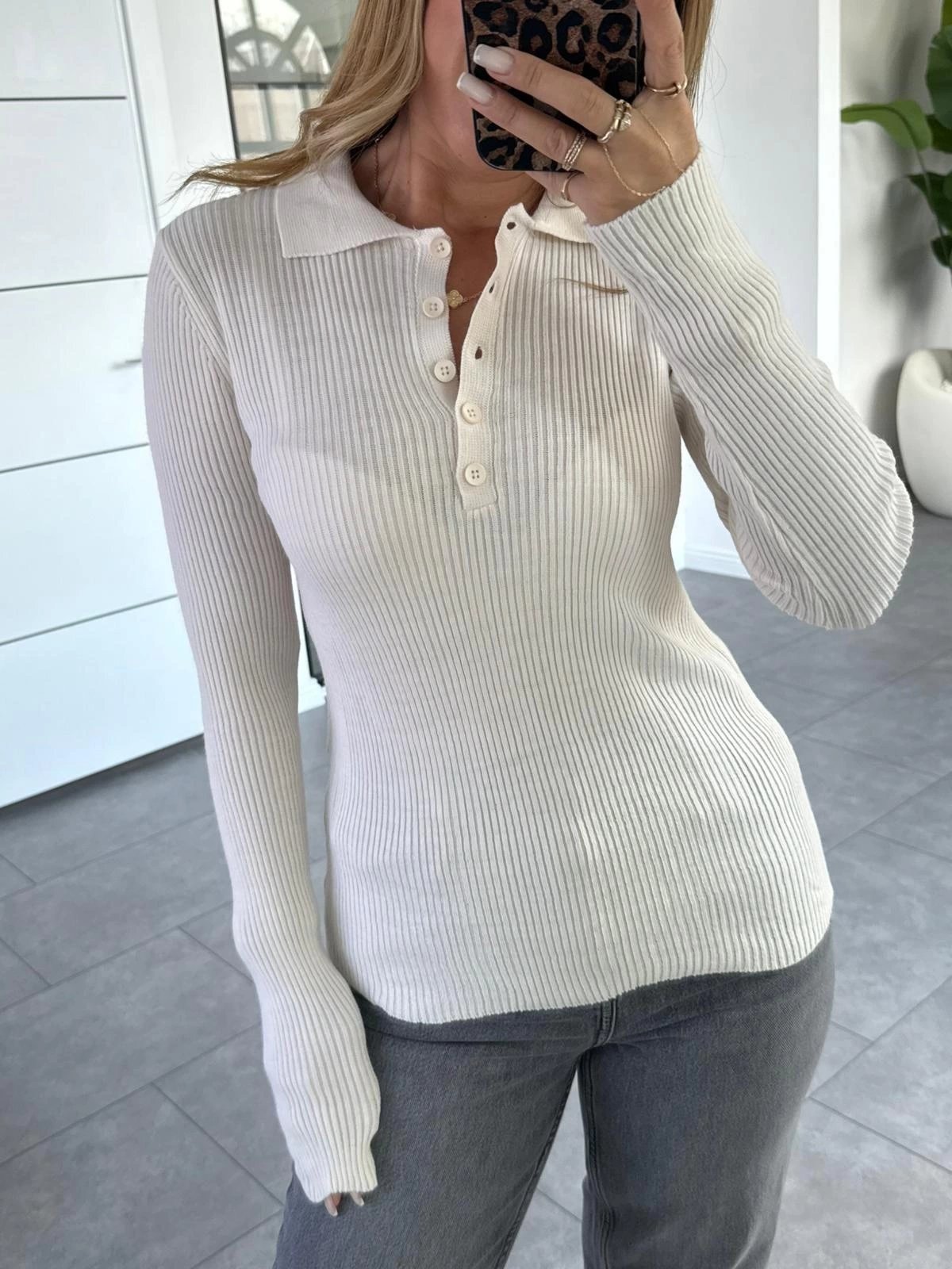 KREM POLO YAKA 5 DÜĞMELİ TRİKO