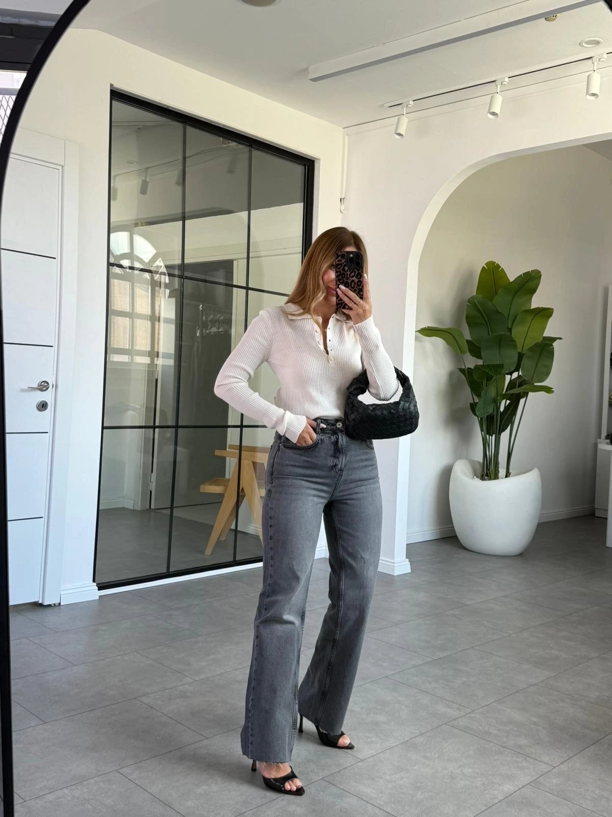 KREM POLO YAKA 5 DÜĞMELİ TRİKO