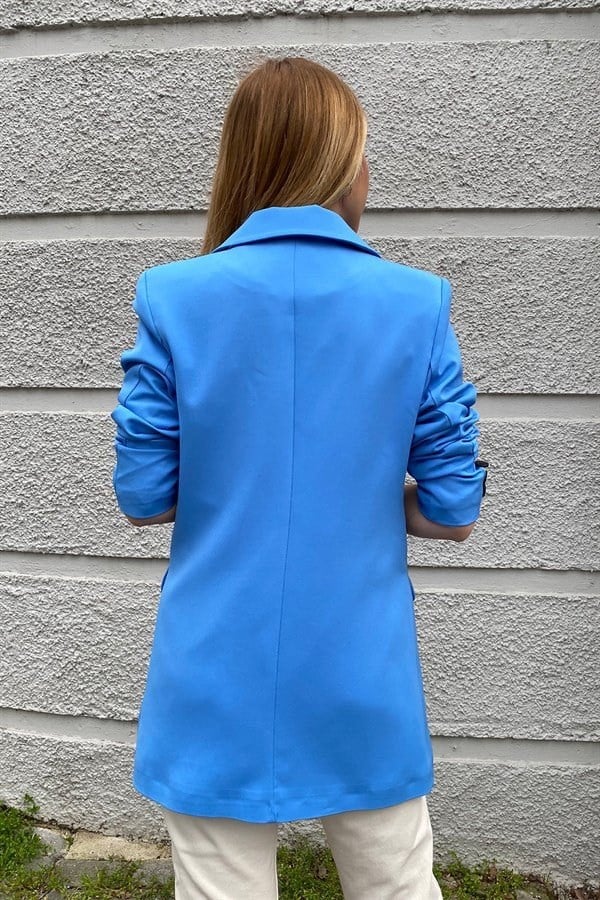 MAVİ TEK DÜĞME BLAZER CEKET