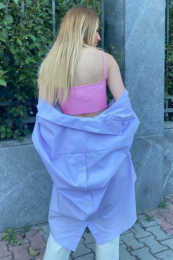 PEMBE ASKILI ÖRGÜ CROP ATLET