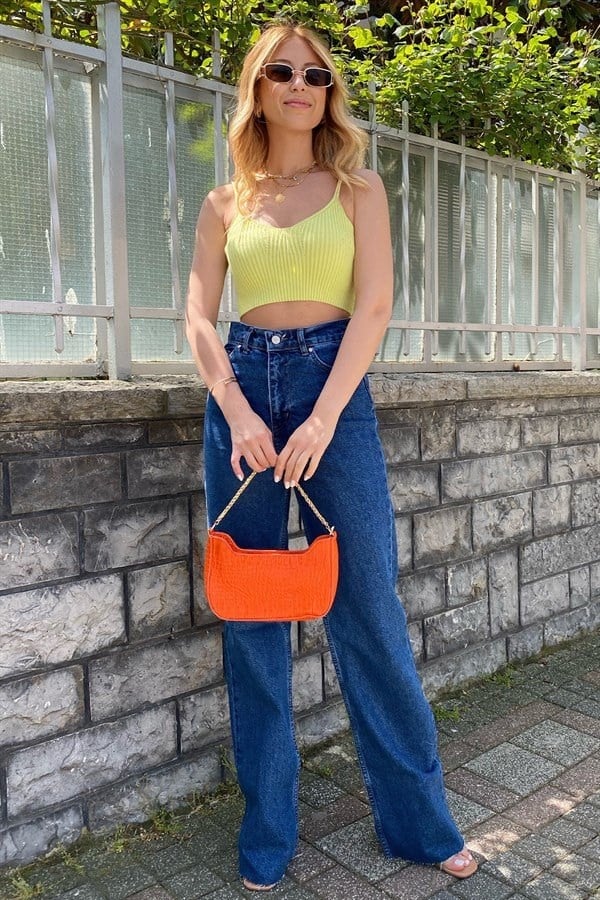 PEMBE ASKILI ÖRGÜ CROP ATLET
