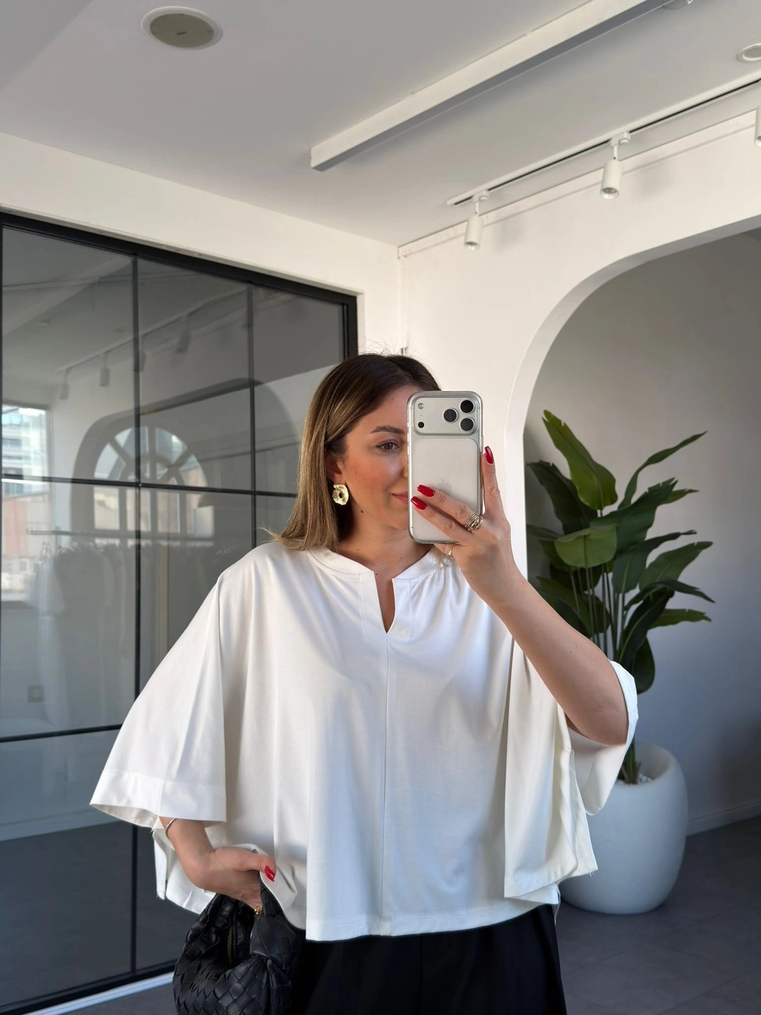 SİYAH KISA KOL MODAL BLUZ 30675
